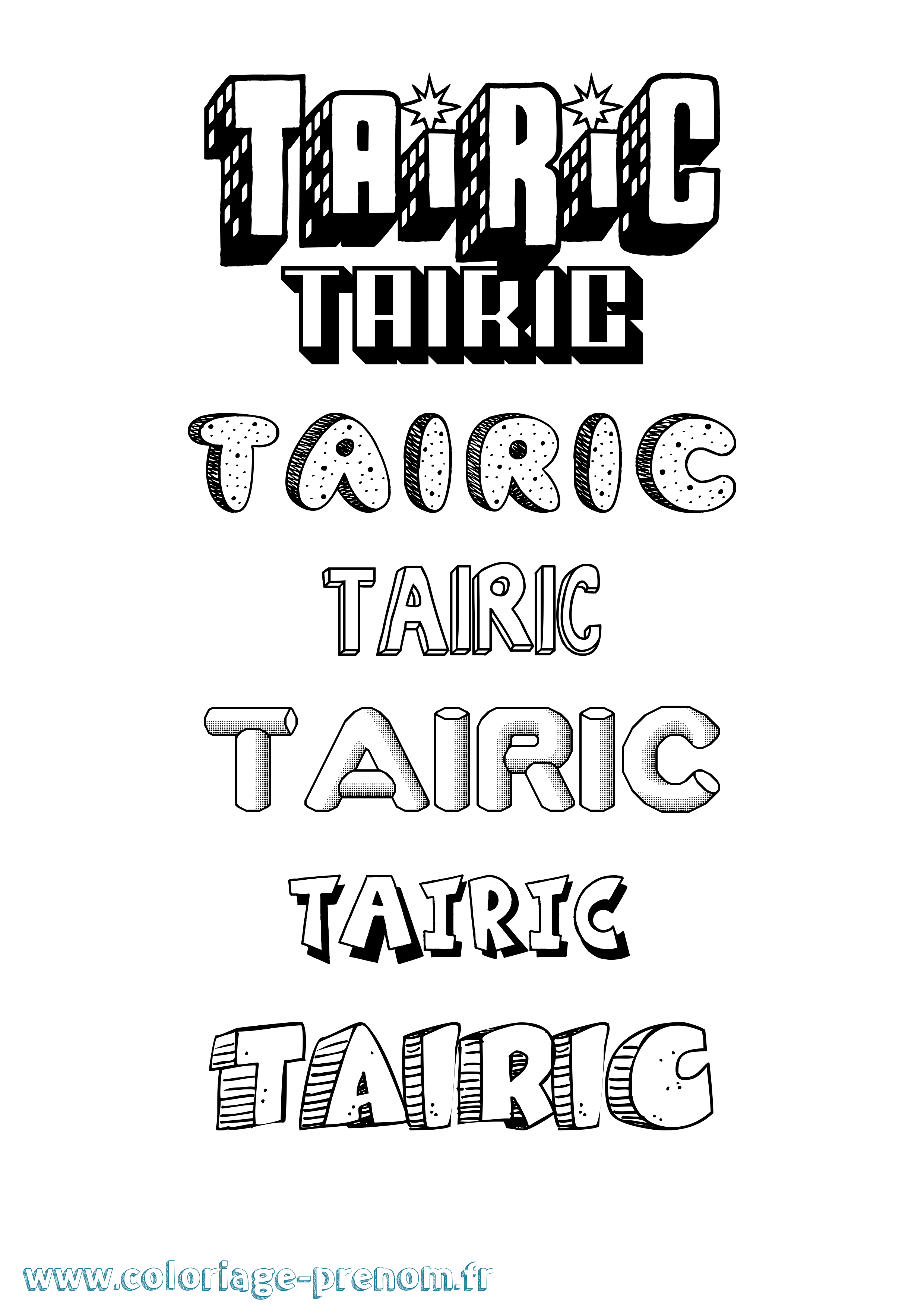 Coloriage Tairic Effet 3D Coloriage prénom Tairic Effet 3D