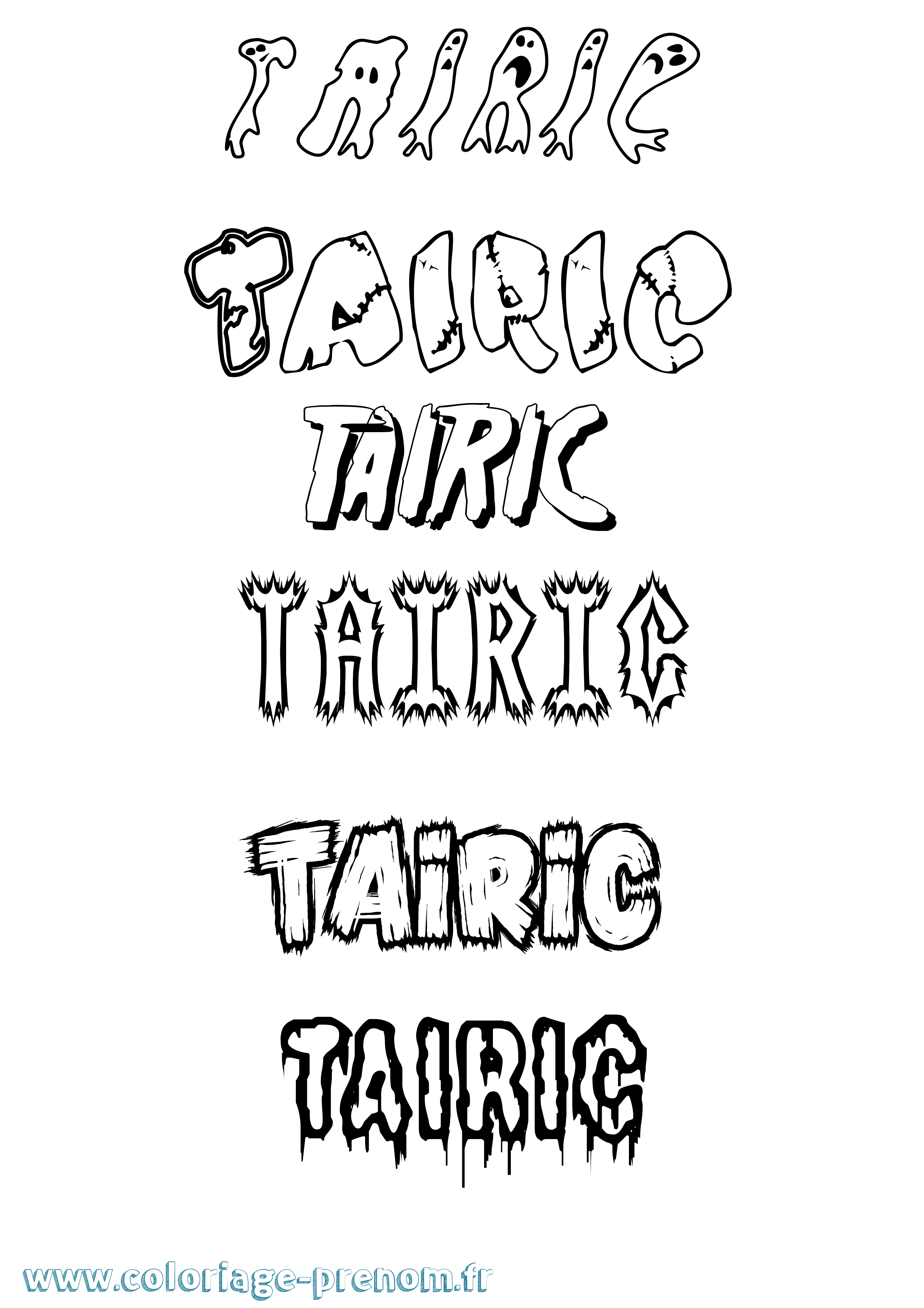 Coloriage Tairic Frisson Coloriage prénom Tairic Frisson