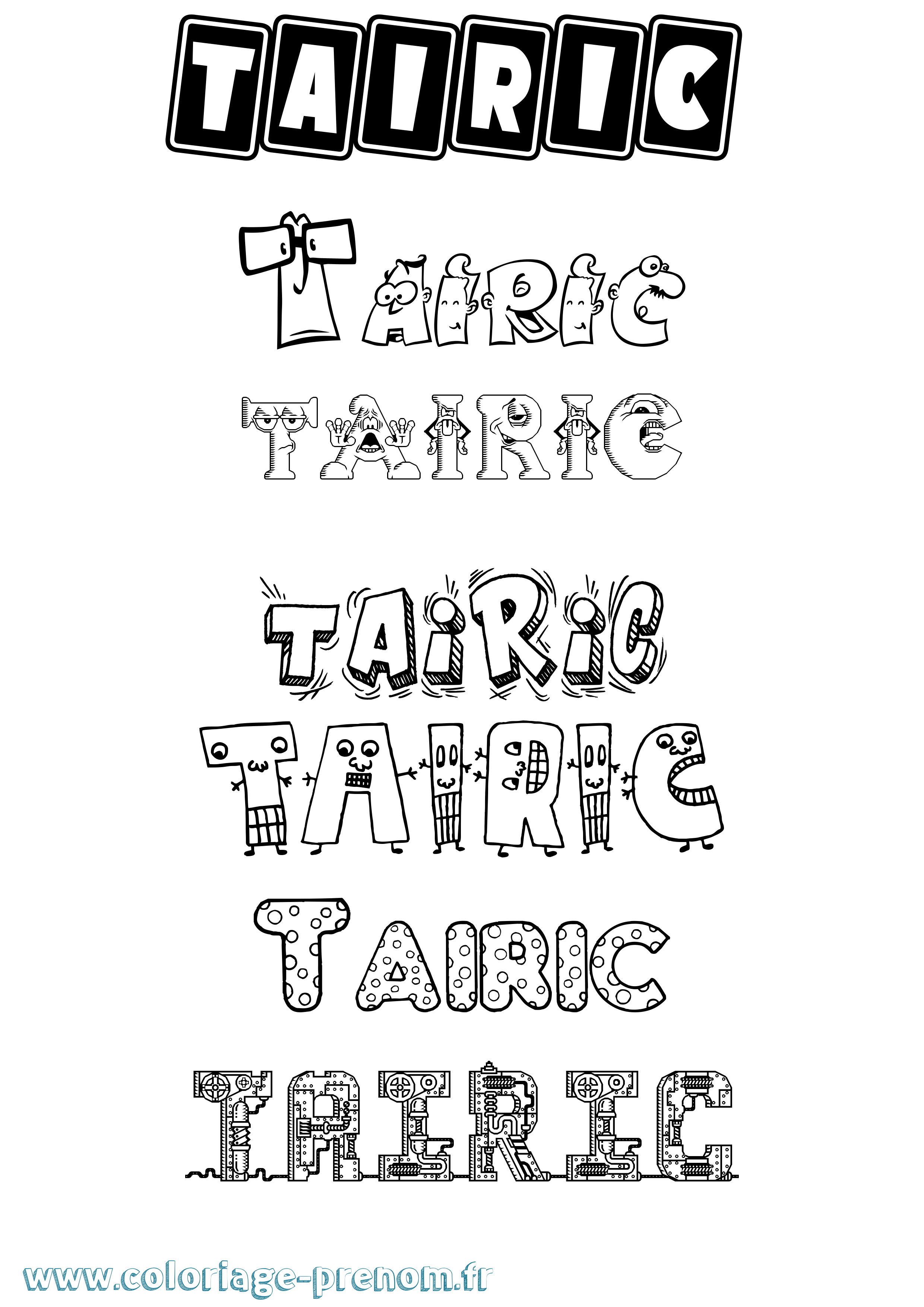 Coloriage Tairic Fun Coloriage prénom Tairic Fun