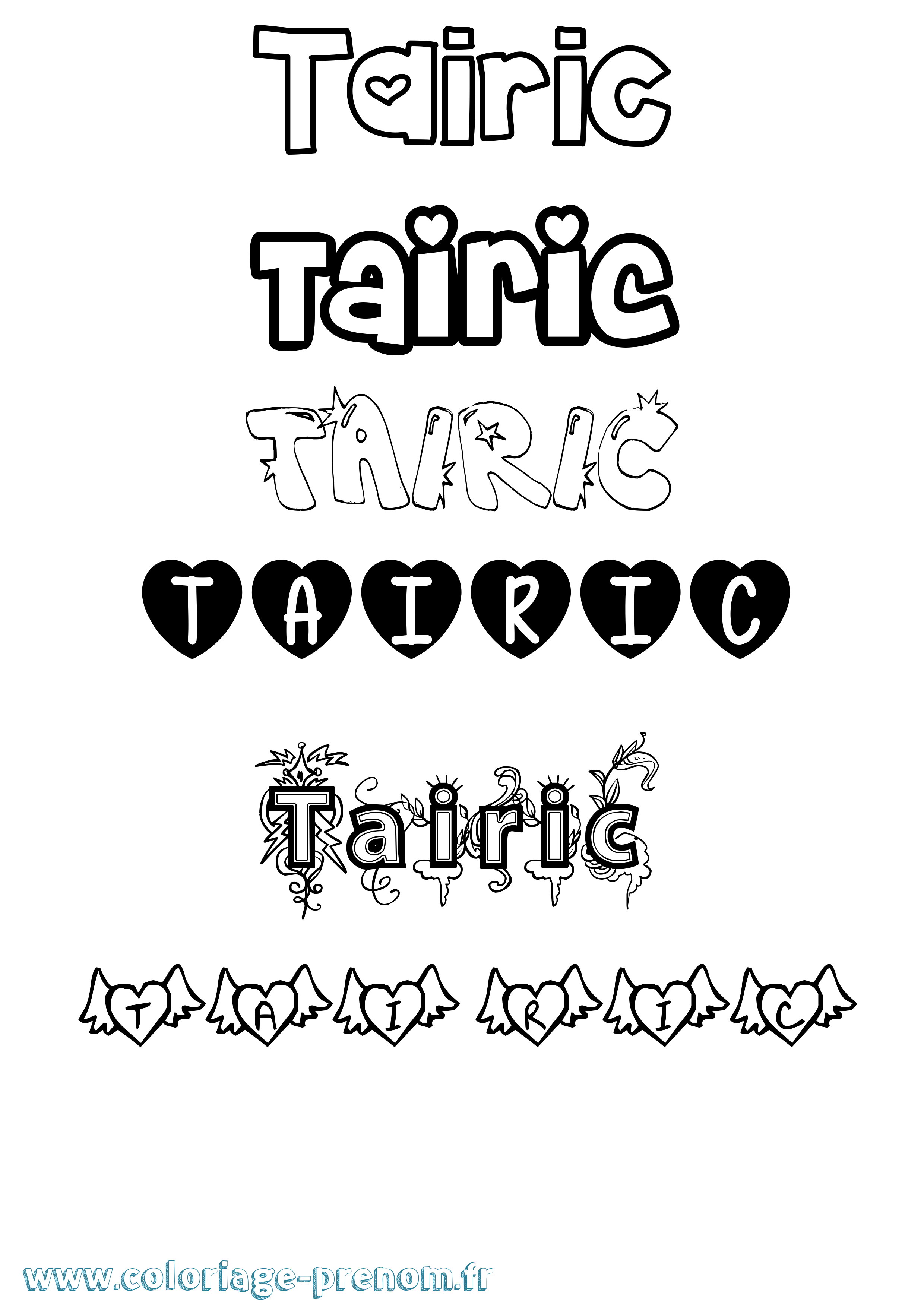 Coloriage Tairic Girly Coloriage prénom Tairic Girly