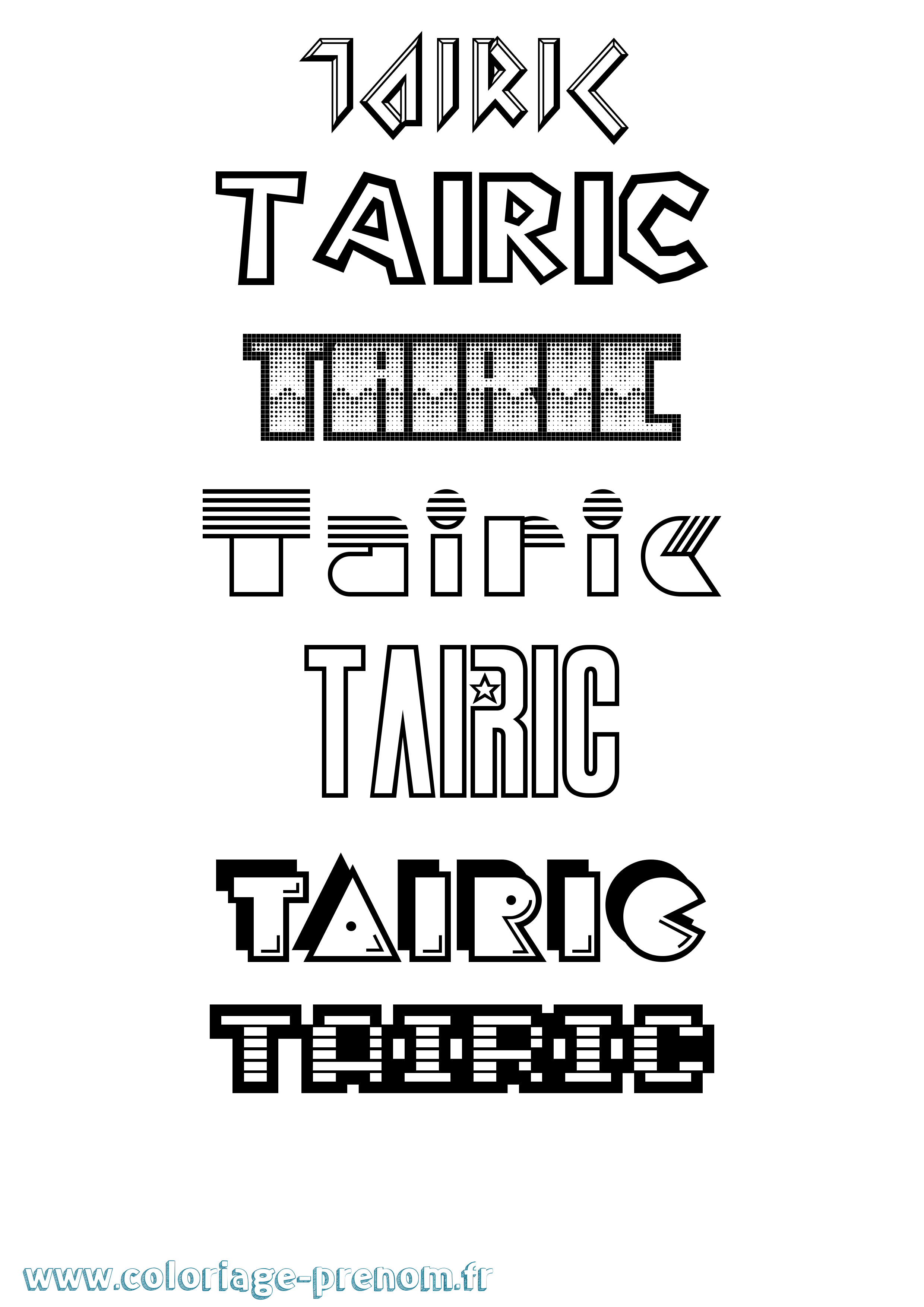 Coloriage Tairic Jeux Vidéos Coloriage prénom Tairic Jeux Vidéos