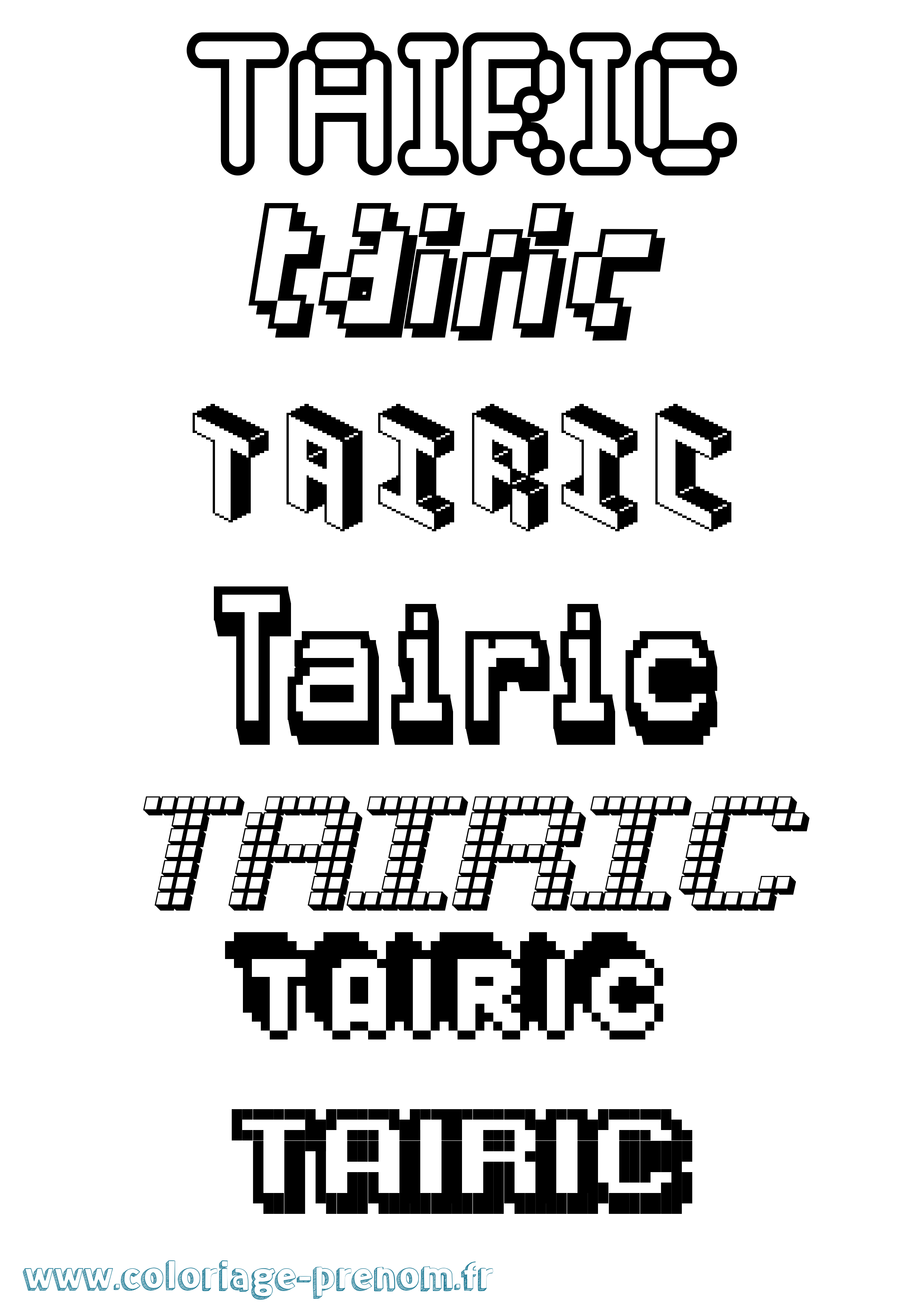 Coloriage Tairic Pixel Coloriage prénom Tairic Pixel