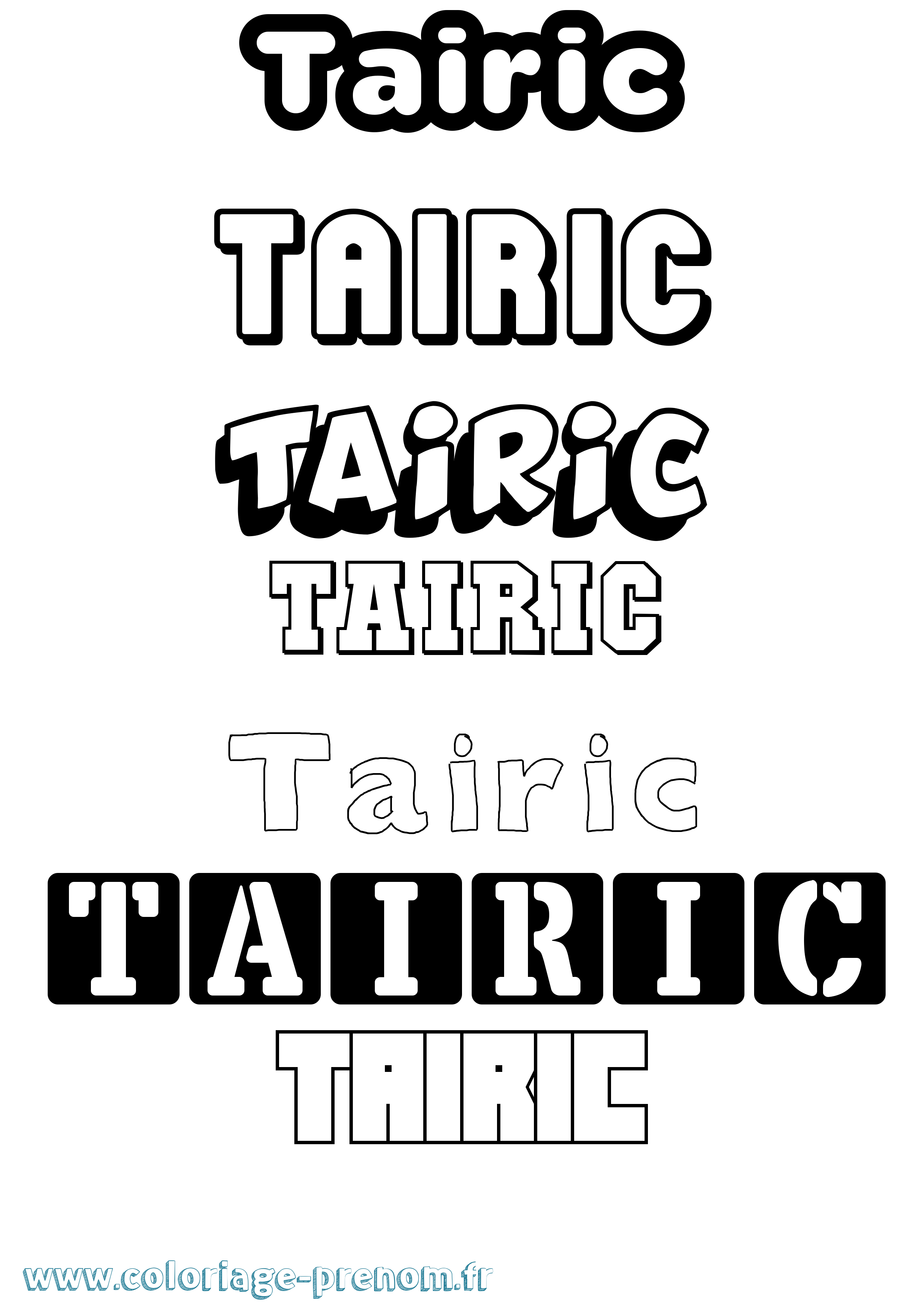 Coloriage Tairic Simple Coloriage prénom Tairic Simple
