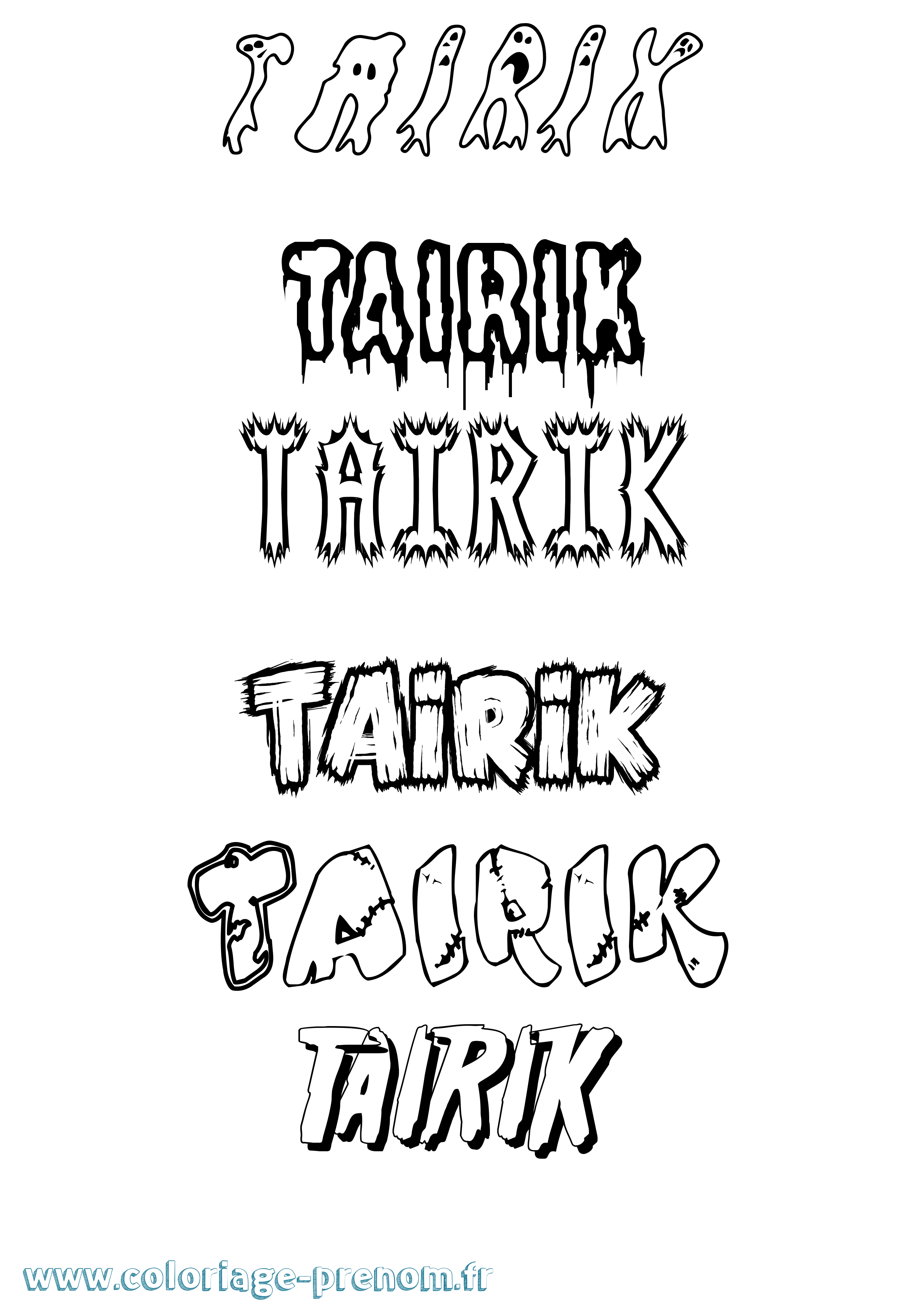 Coloriage prénom Tairik Frisson