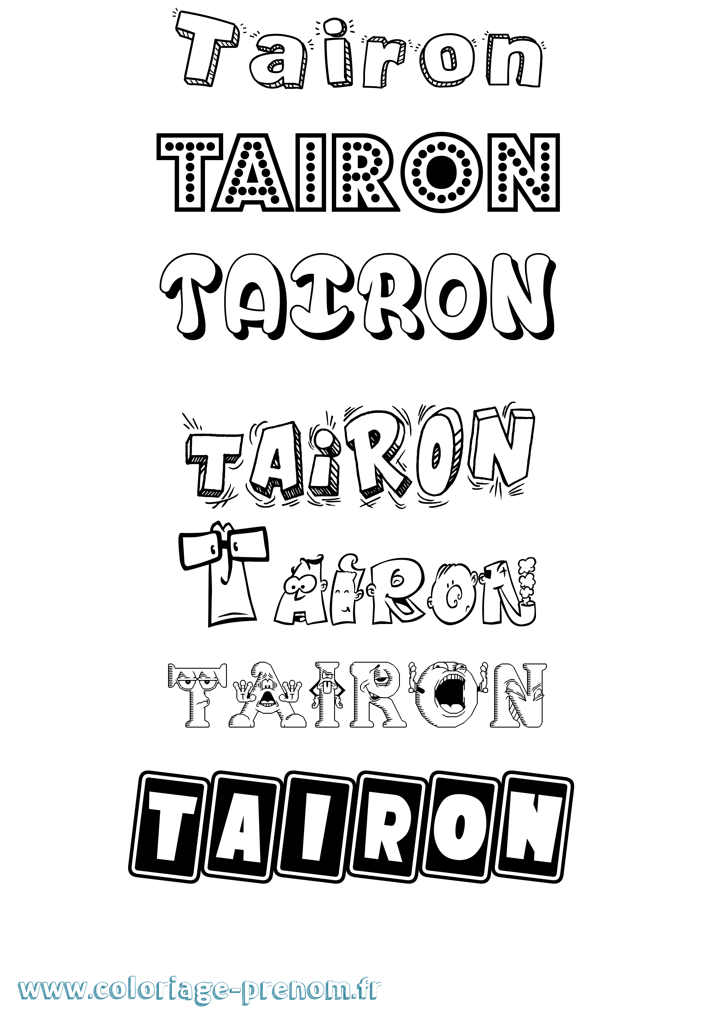 Coloriage Tairon Fun Coloriage prénom Tairon Fun