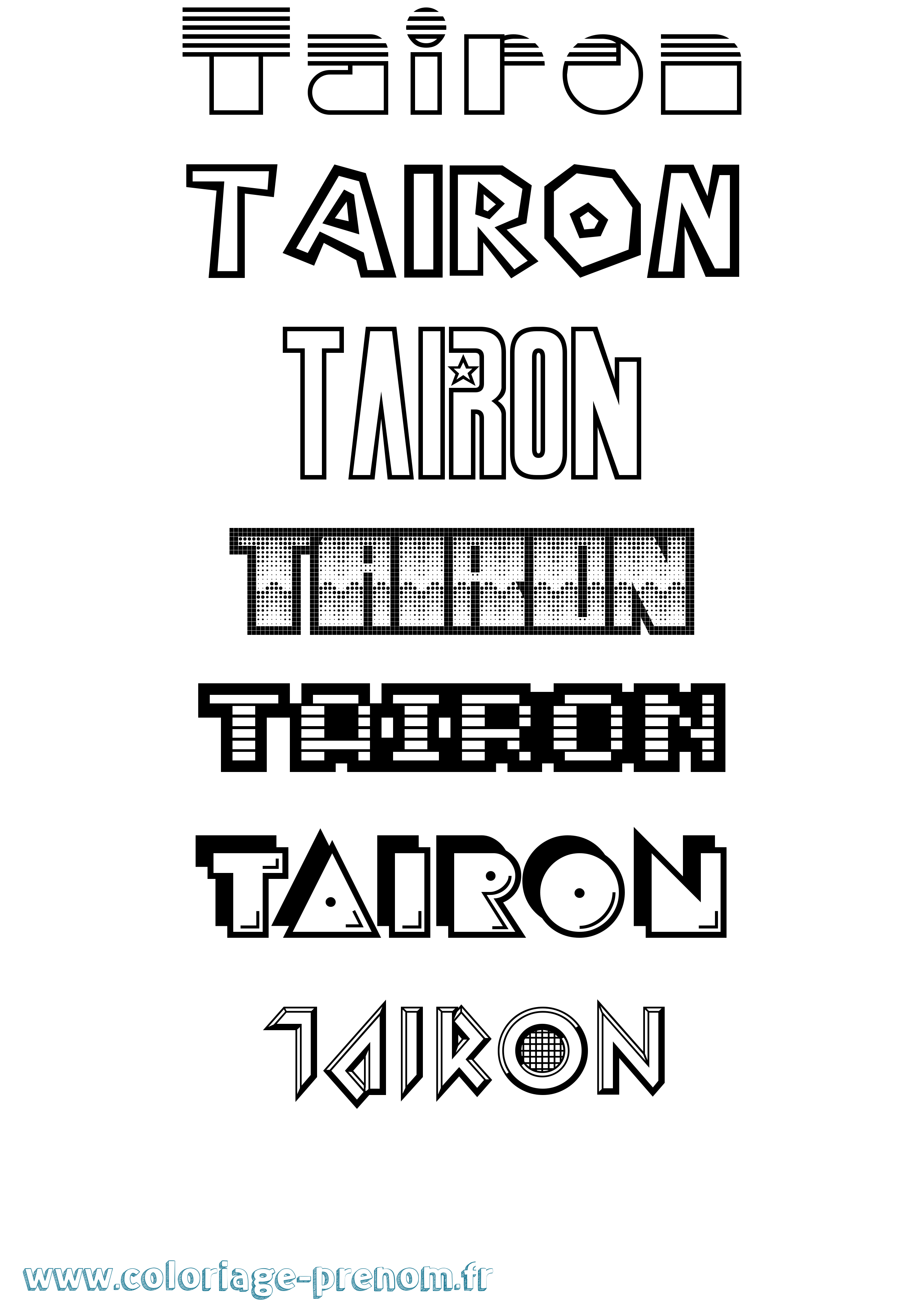Coloriage Tairon Jeux Vidéos Coloriage prénom Tairon Jeux Vidéos