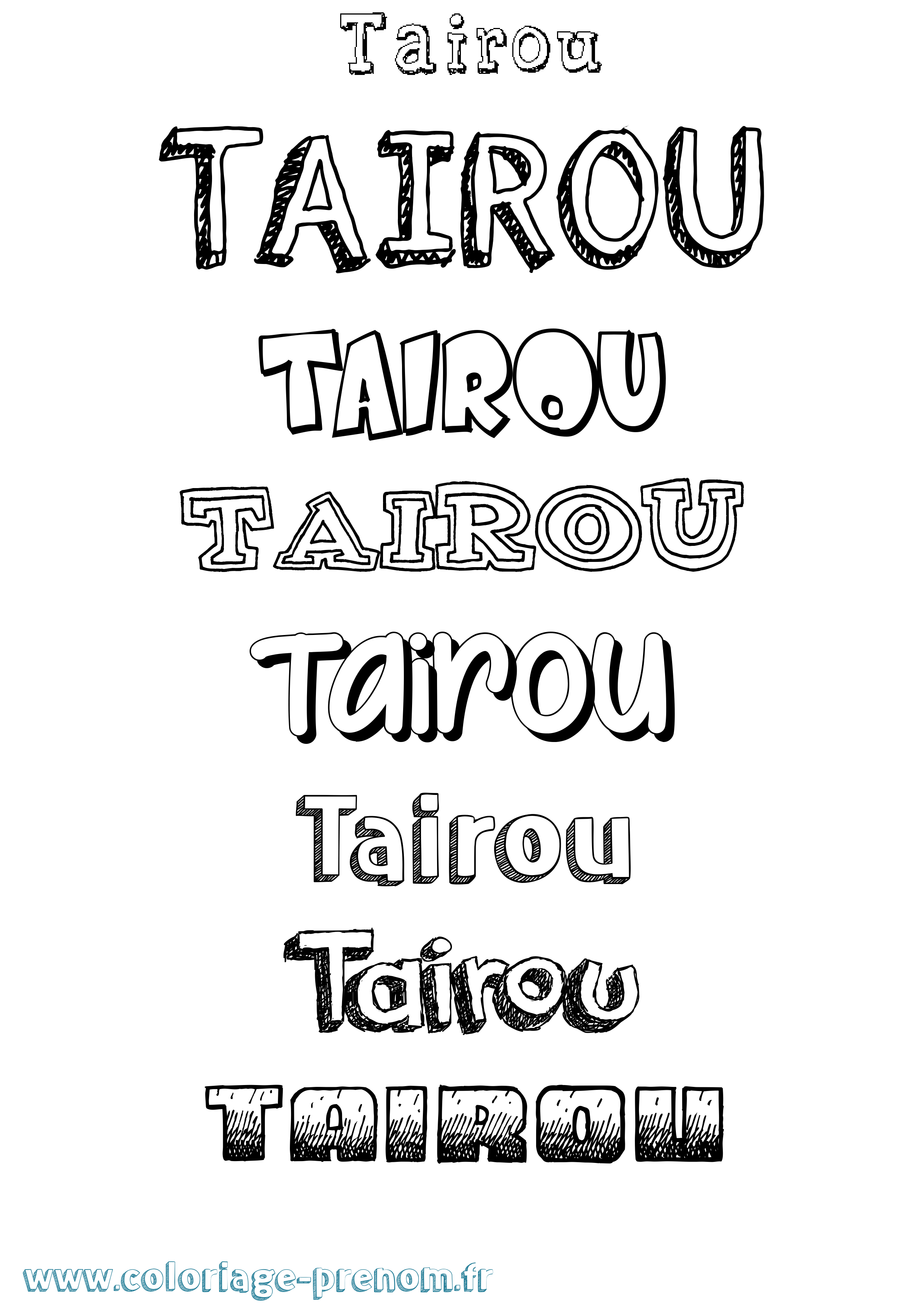 Coloriage Tairou Dessiné Coloriage prénom Tairou Dessiné