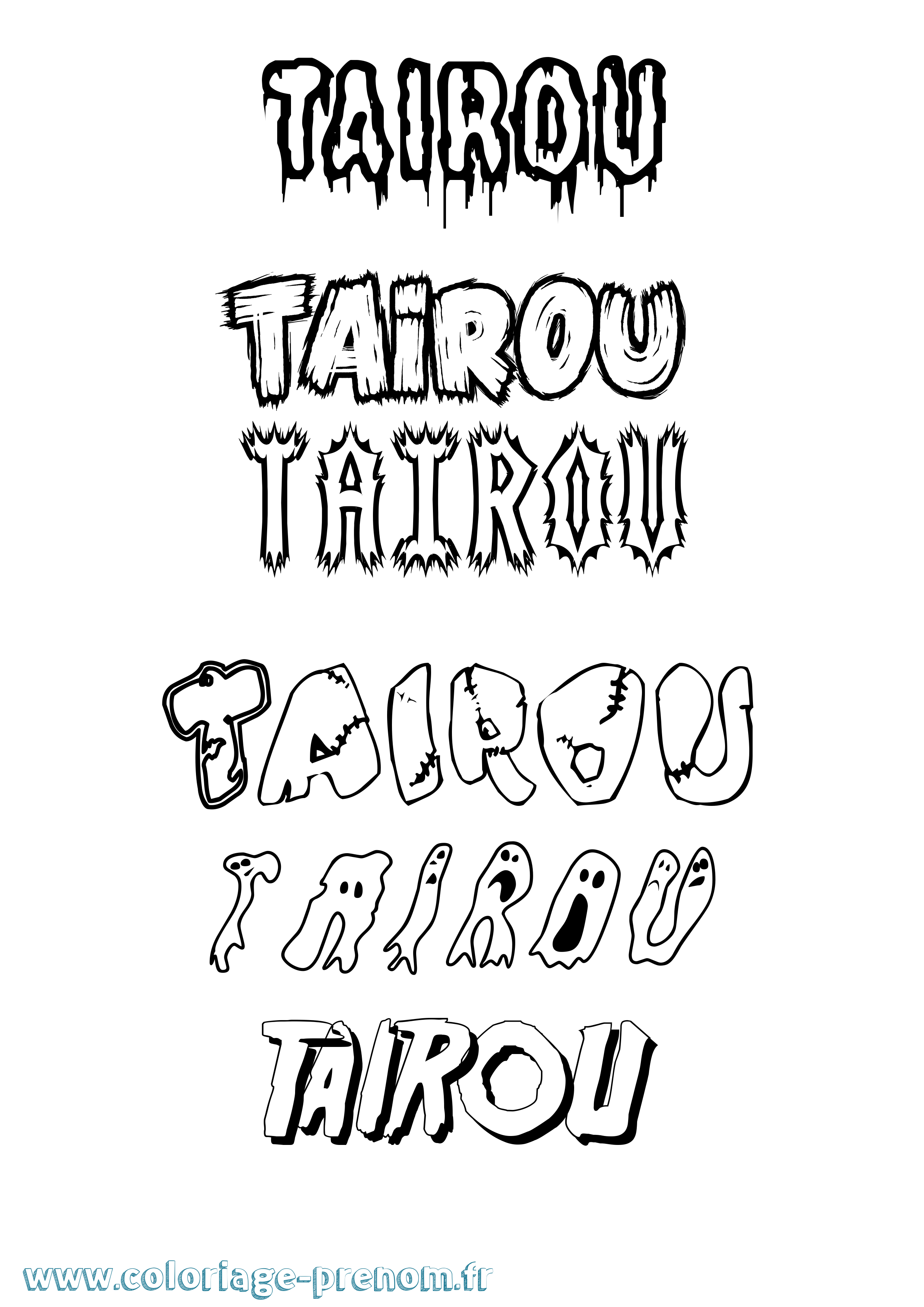 Coloriage Tairou Frisson Coloriage prénom Tairou Frisson