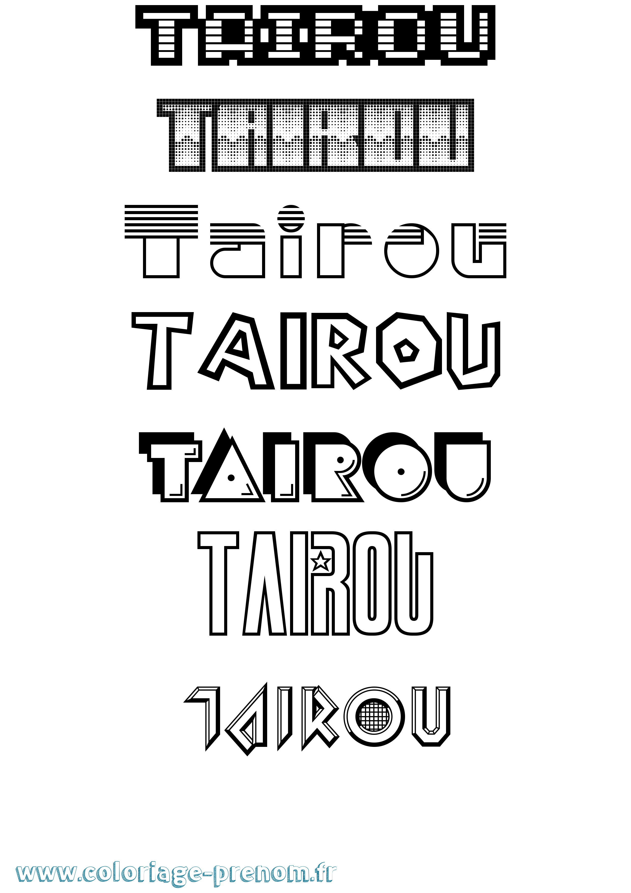 Coloriage Tairou Jeux Vidéos Coloriage prénom Tairou Jeux Vidéos