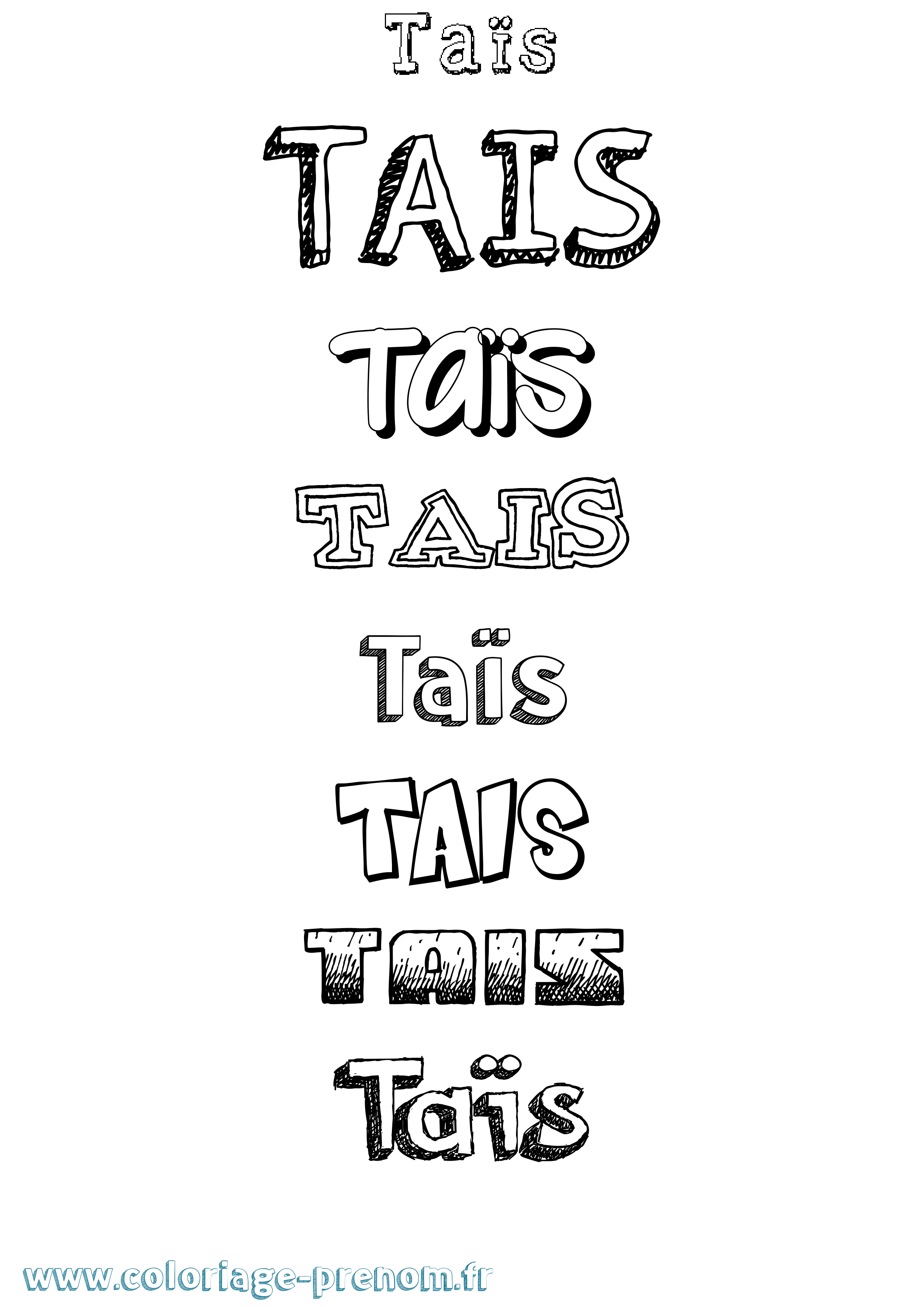 Coloriage Taïs Coloriage prénom Taïs