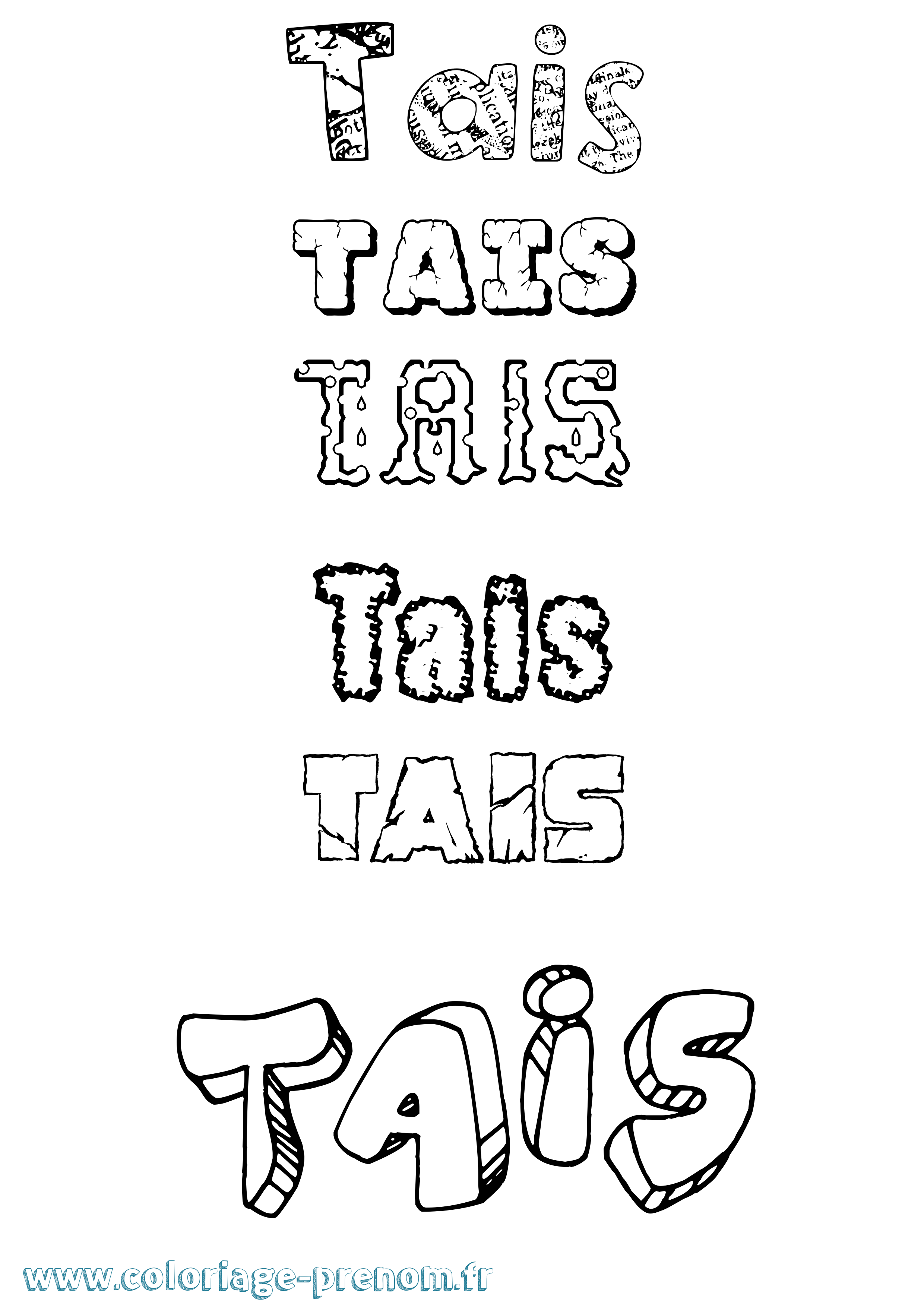 Coloriage Taïs Coloriage prénom Taïs