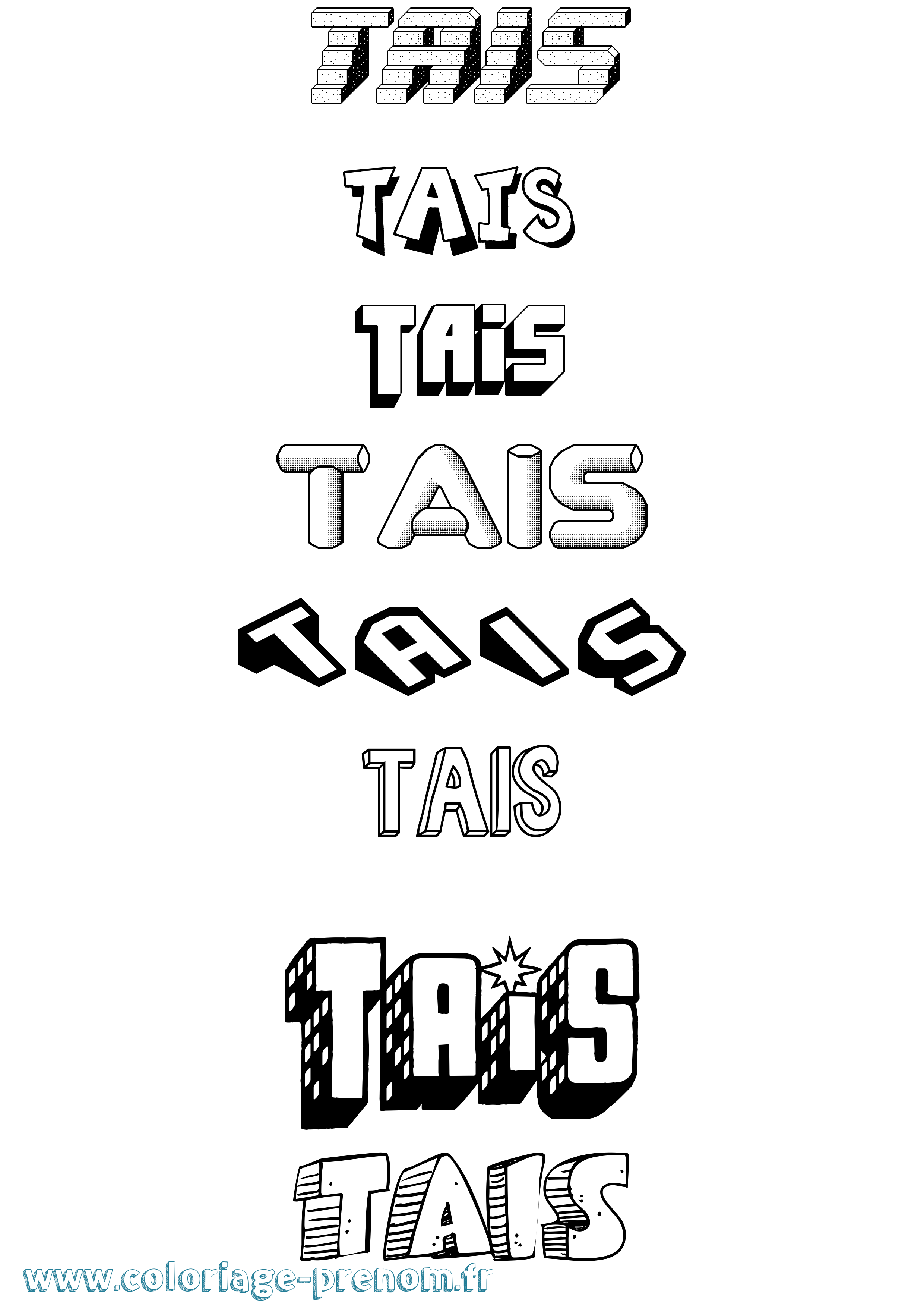 Coloriage Taïs Coloriage prénom Taïs
