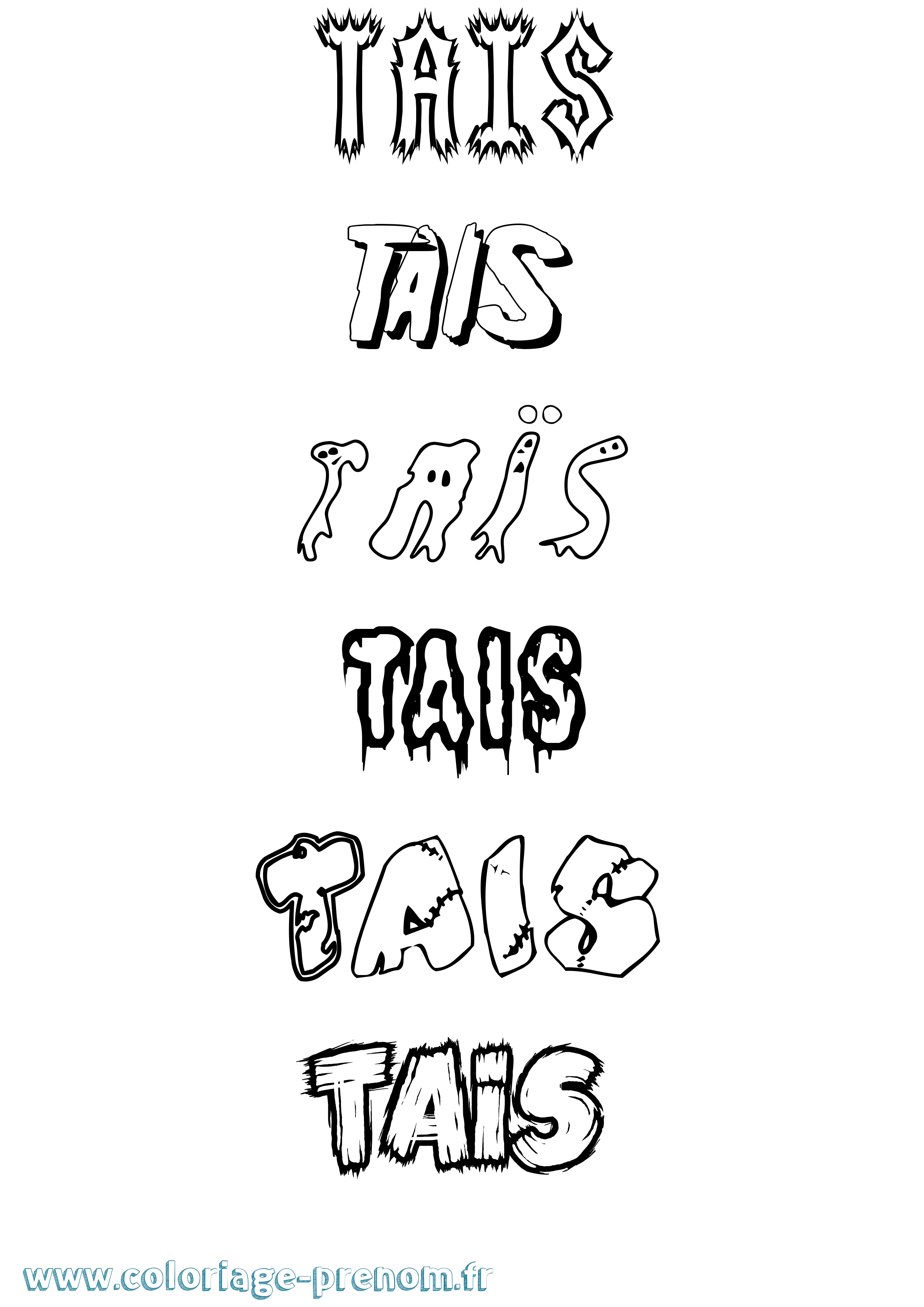 Coloriage Taïs Coloriage prénom Taïs