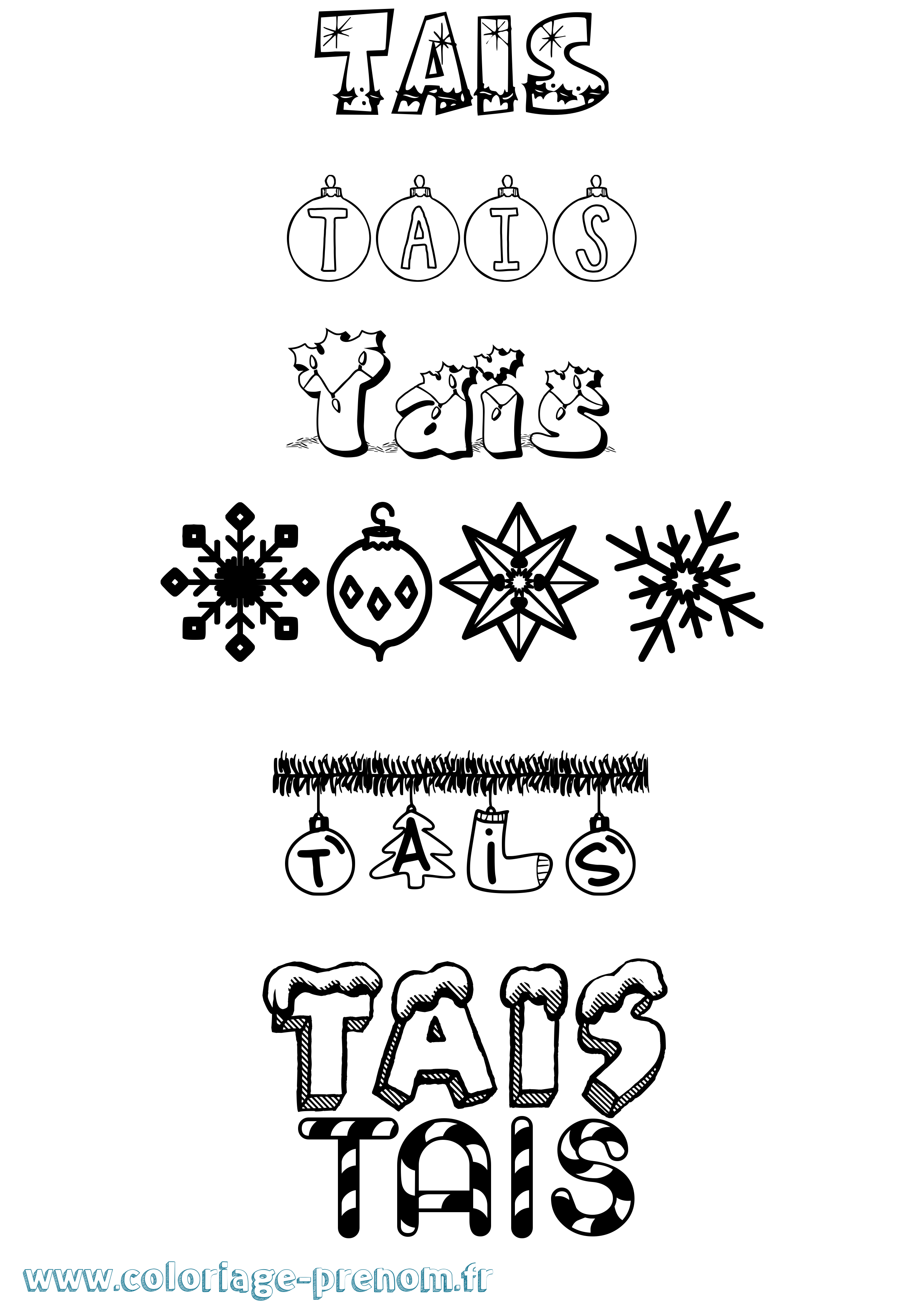 Coloriage Taïs Coloriage prénom Taïs