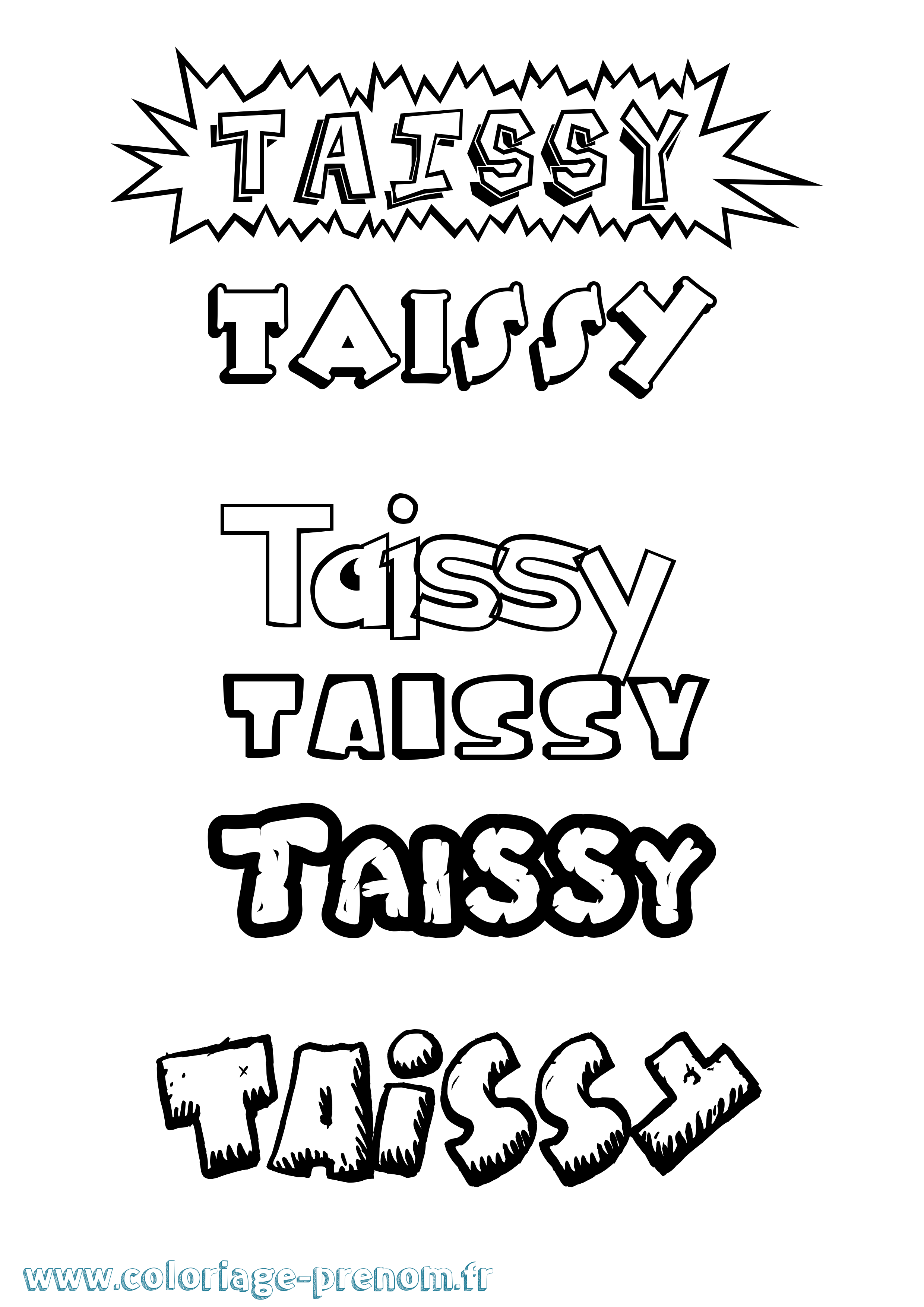 Coloriage Taissy Dessin Animé Coloriage prénom Taissy Dessin Animé