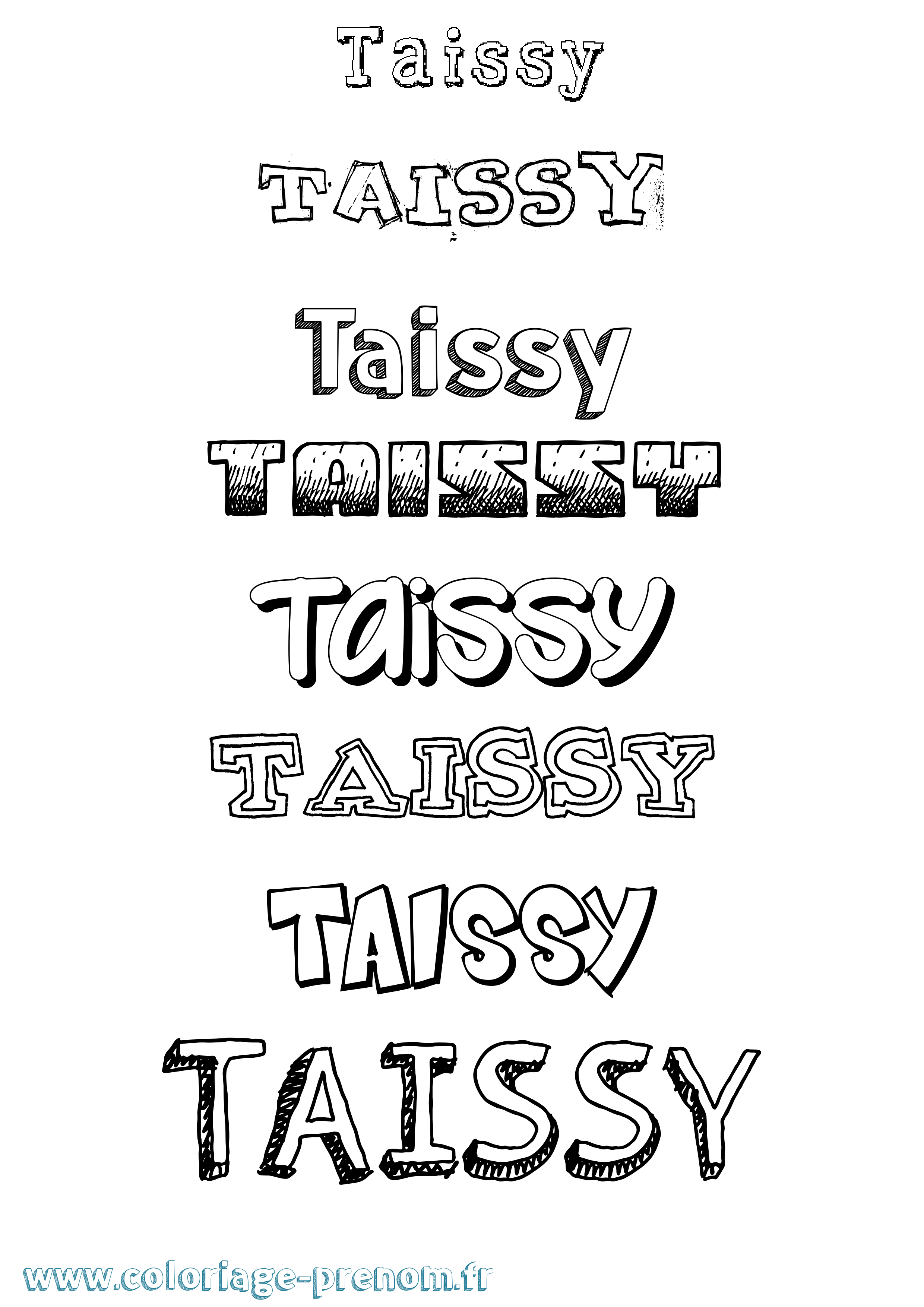 Coloriage Taissy Dessiné Coloriage prénom Taissy Dessiné