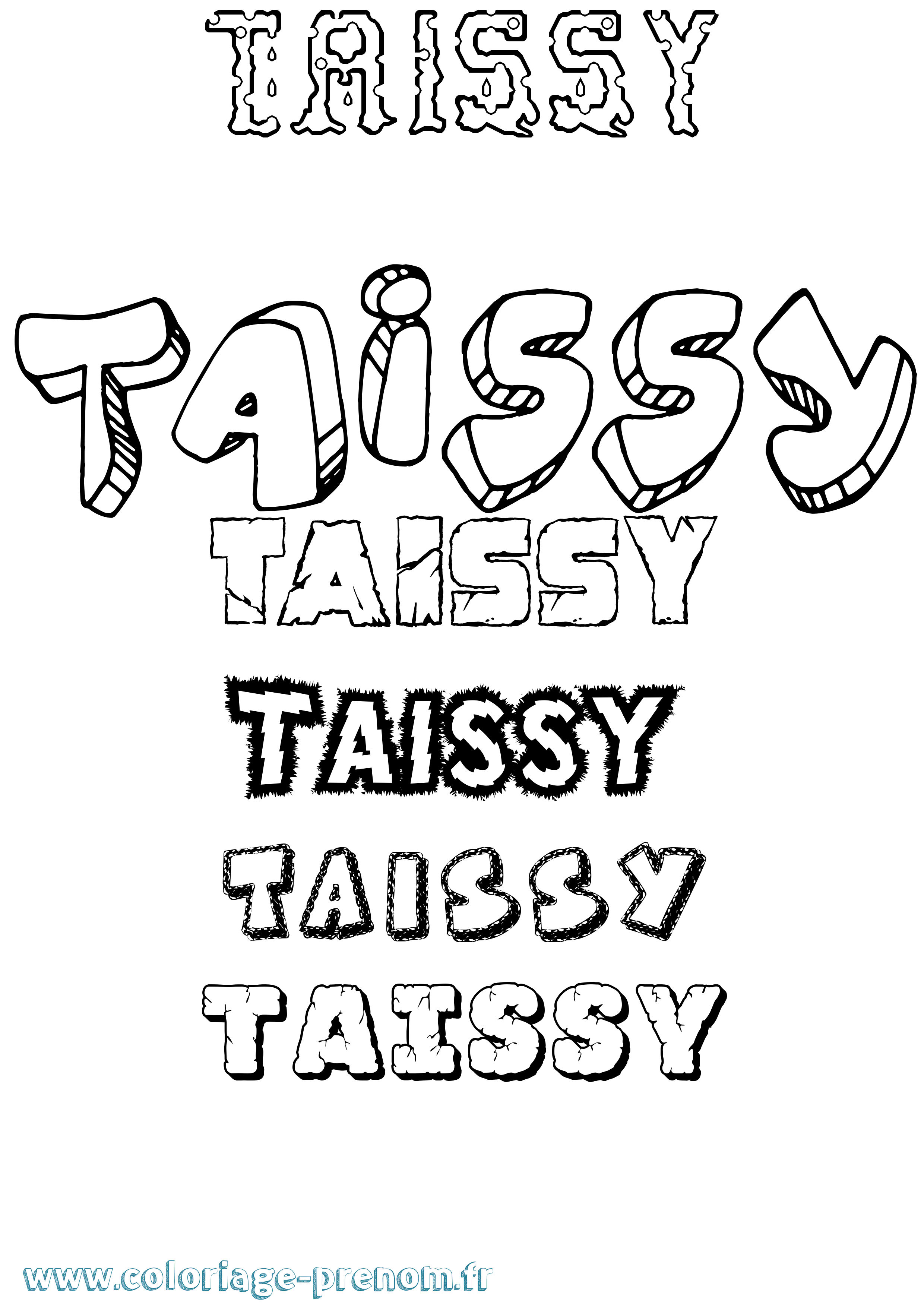 Coloriage Taissy Destructuré Coloriage prénom Taissy Destructuré