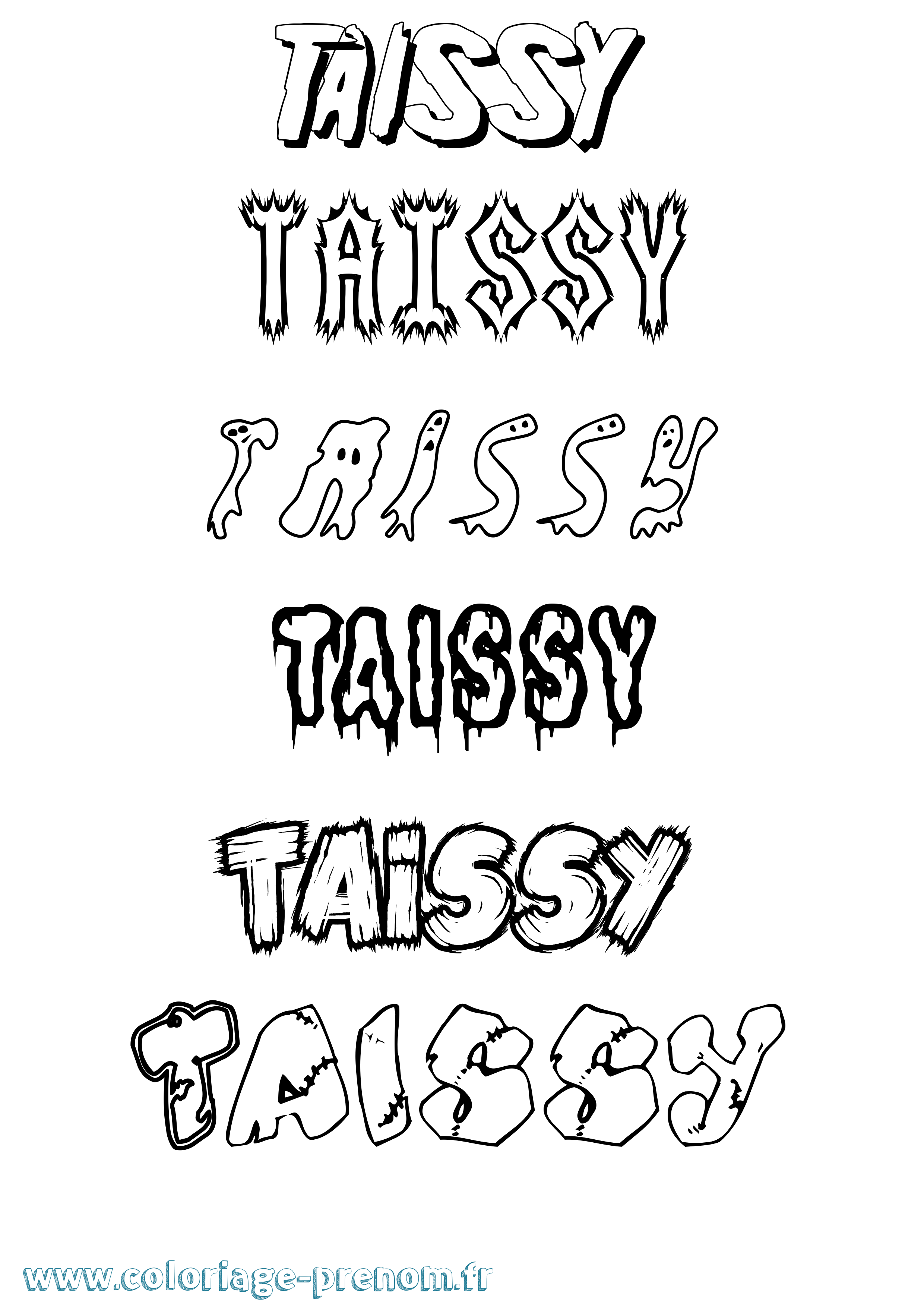 Coloriage Taissy Frisson Coloriage prénom Taissy Frisson