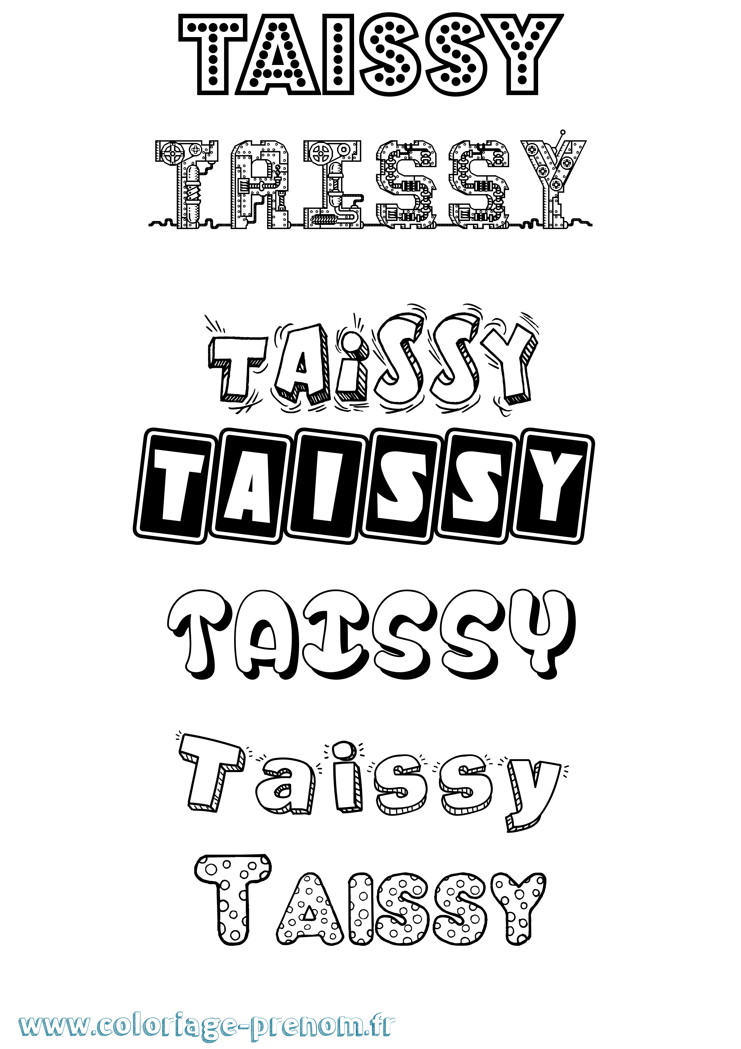 Coloriage Taissy Fun Coloriage prénom Taissy Fun