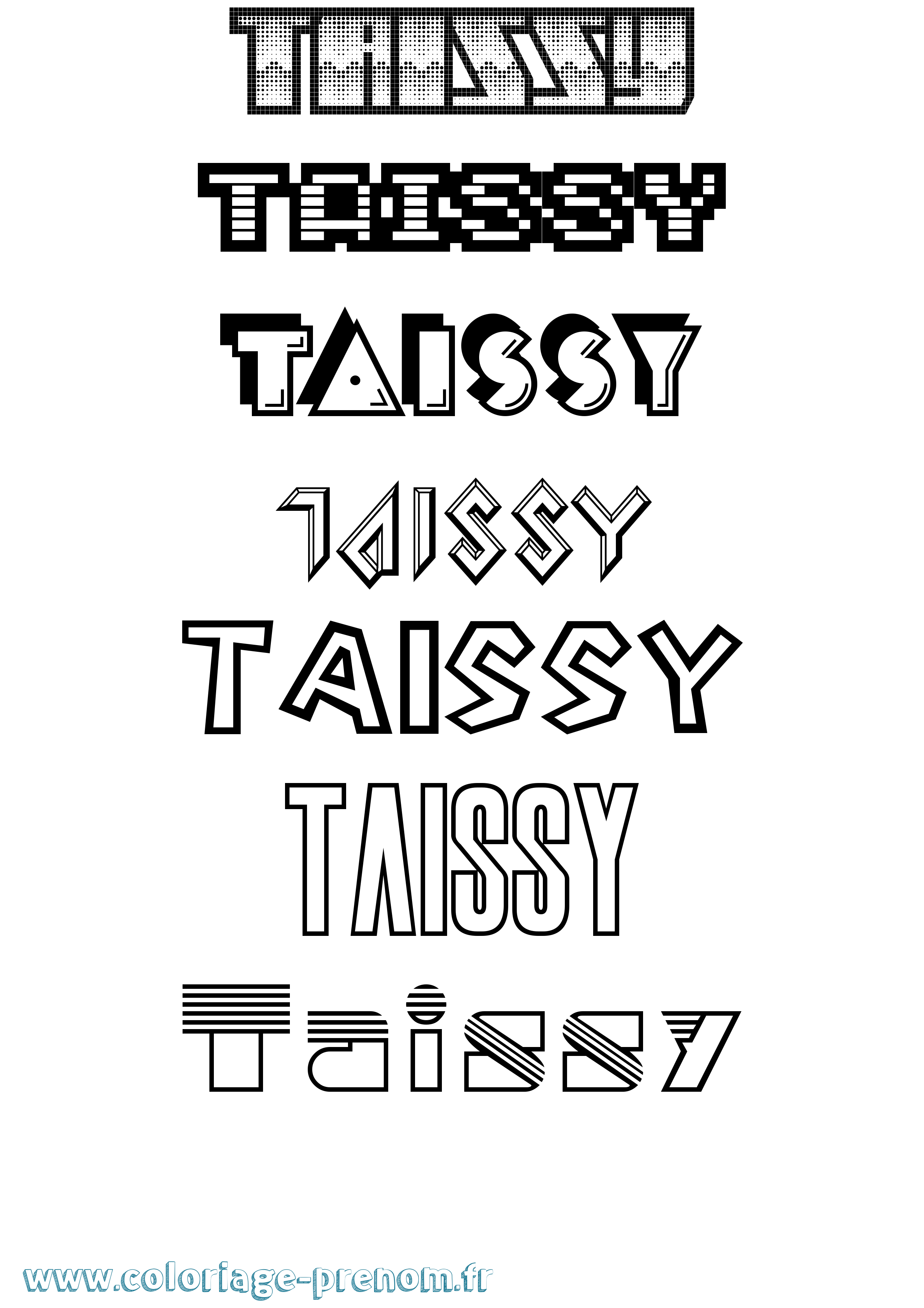 Coloriage Taissy Jeux Vidéos Coloriage prénom Taissy Jeux Vidéos