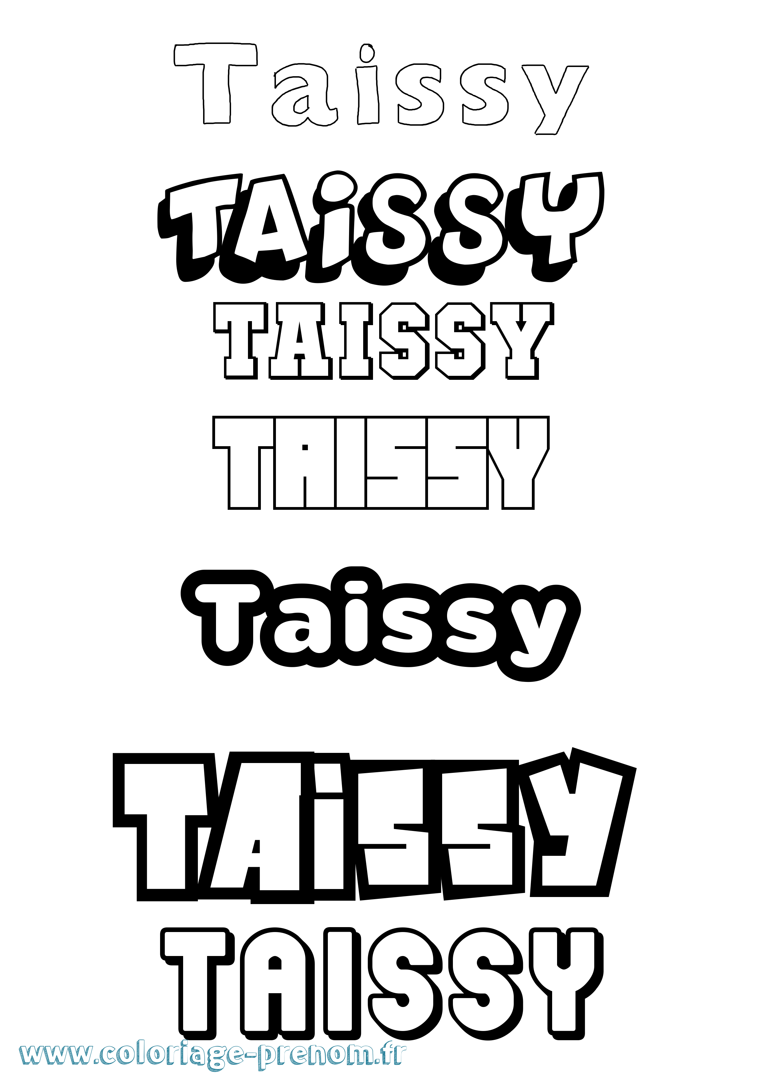 Coloriage Taissy Simple Coloriage prénom Taissy Simple
