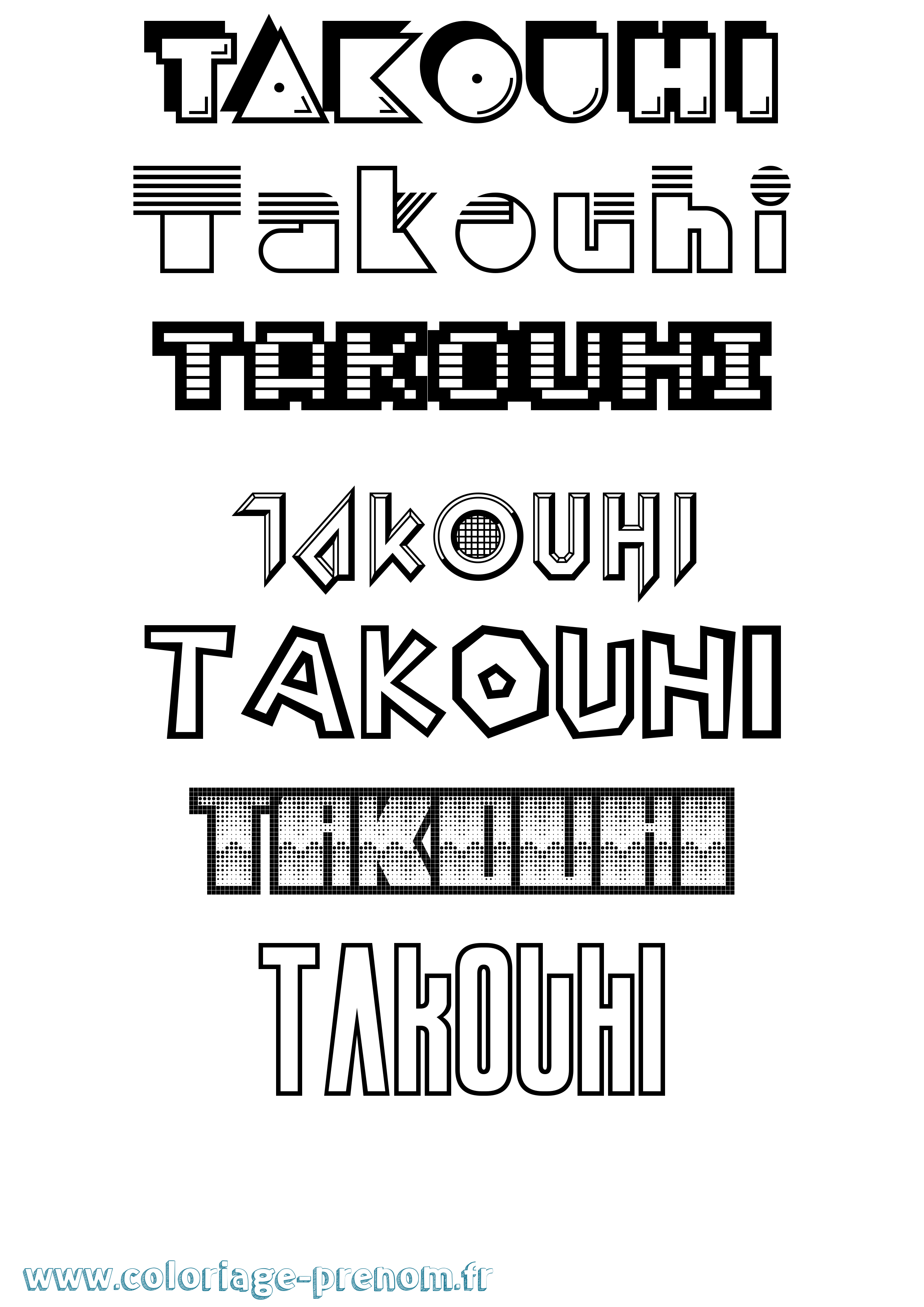 Coloriage prénom Takouhi Jeux Vidéos