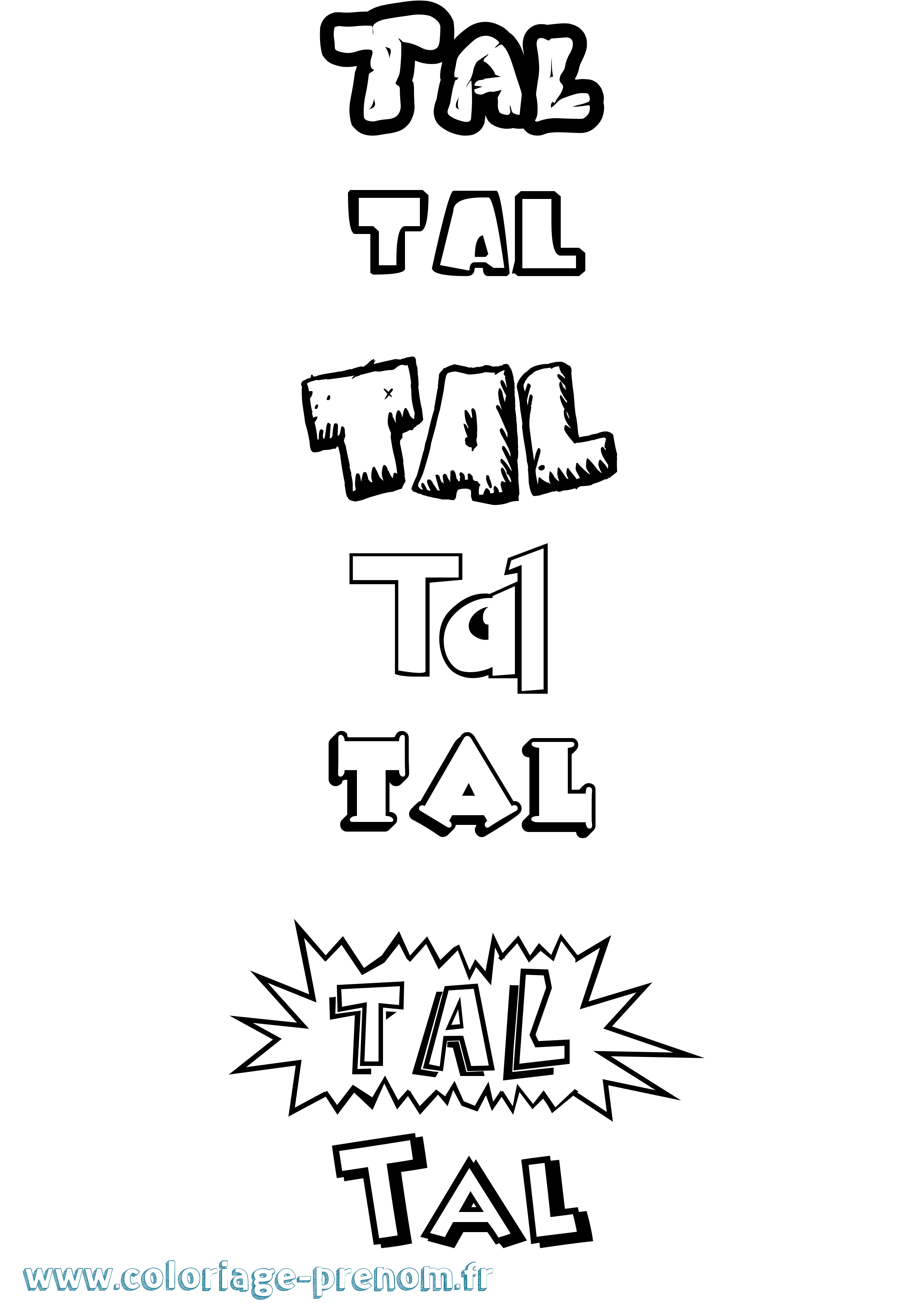 Coloriage prénom Tal