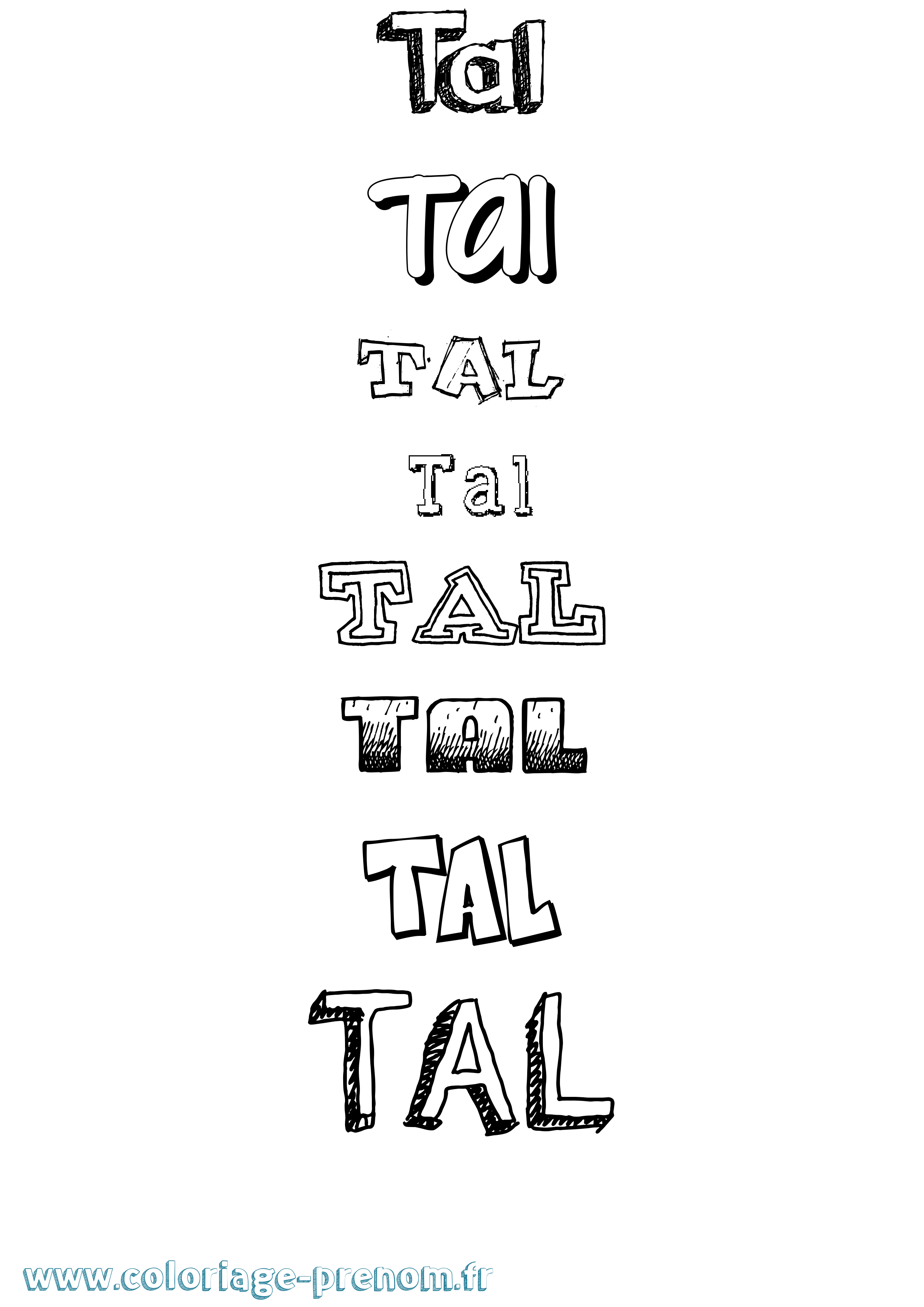 Coloriage Tal Dessiné Coloriage prénom Tal Dessiné