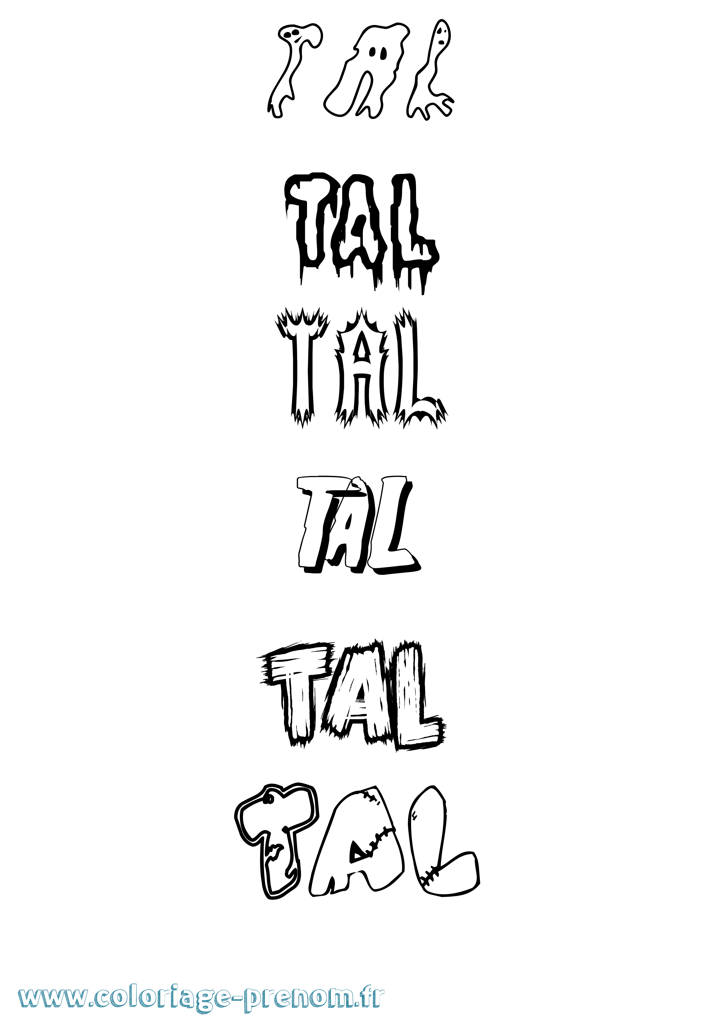 Coloriage Tal Frisson Coloriage prénom Tal Frisson