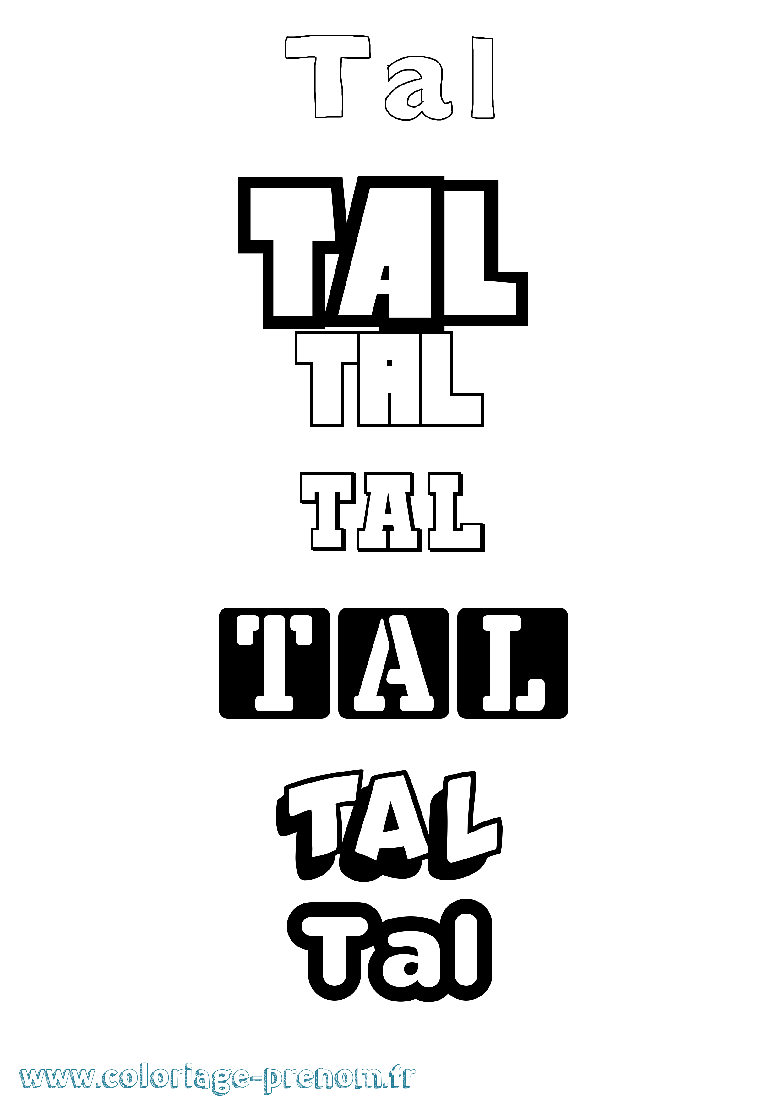 Coloriage Tal Simple Coloriage prénom Tal Simple