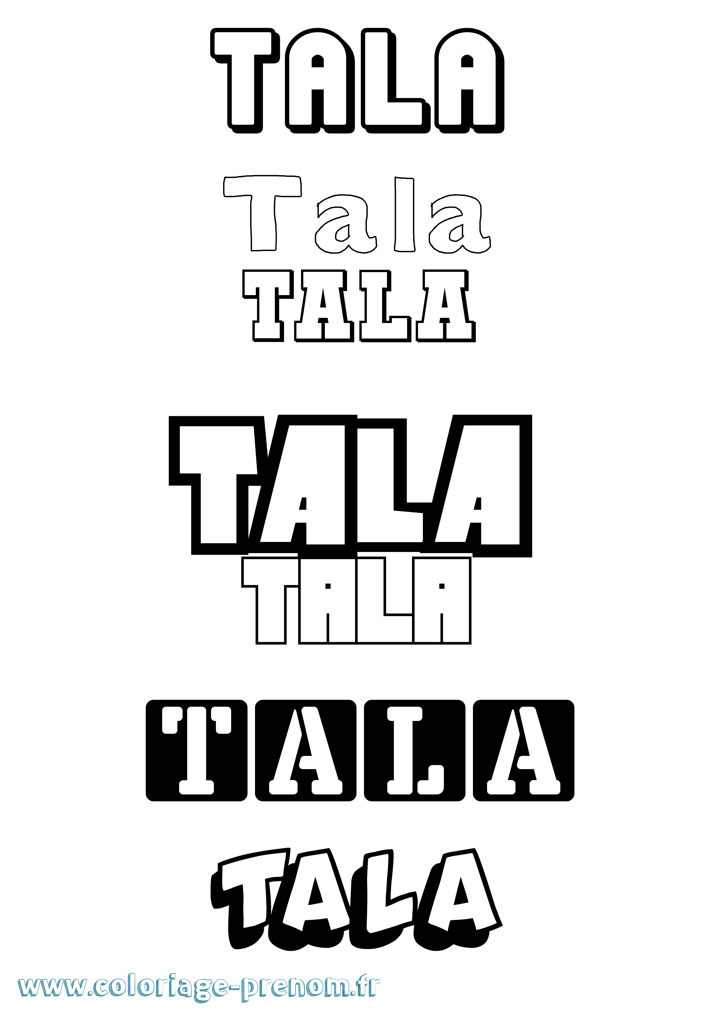 Coloriage prénom Tala Simple