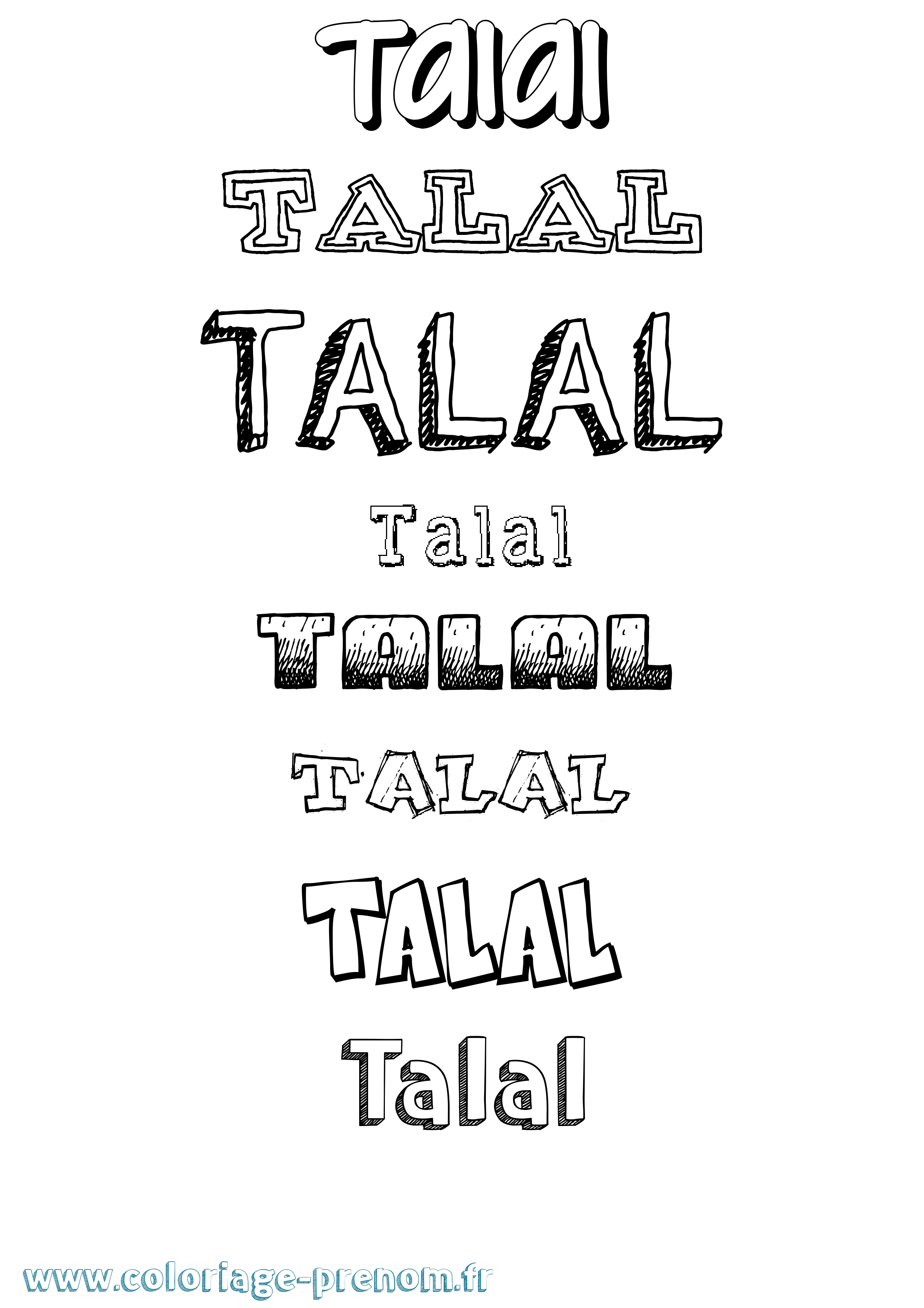 Coloriage Talal Dessiné Coloriage prénom Talal Dessiné