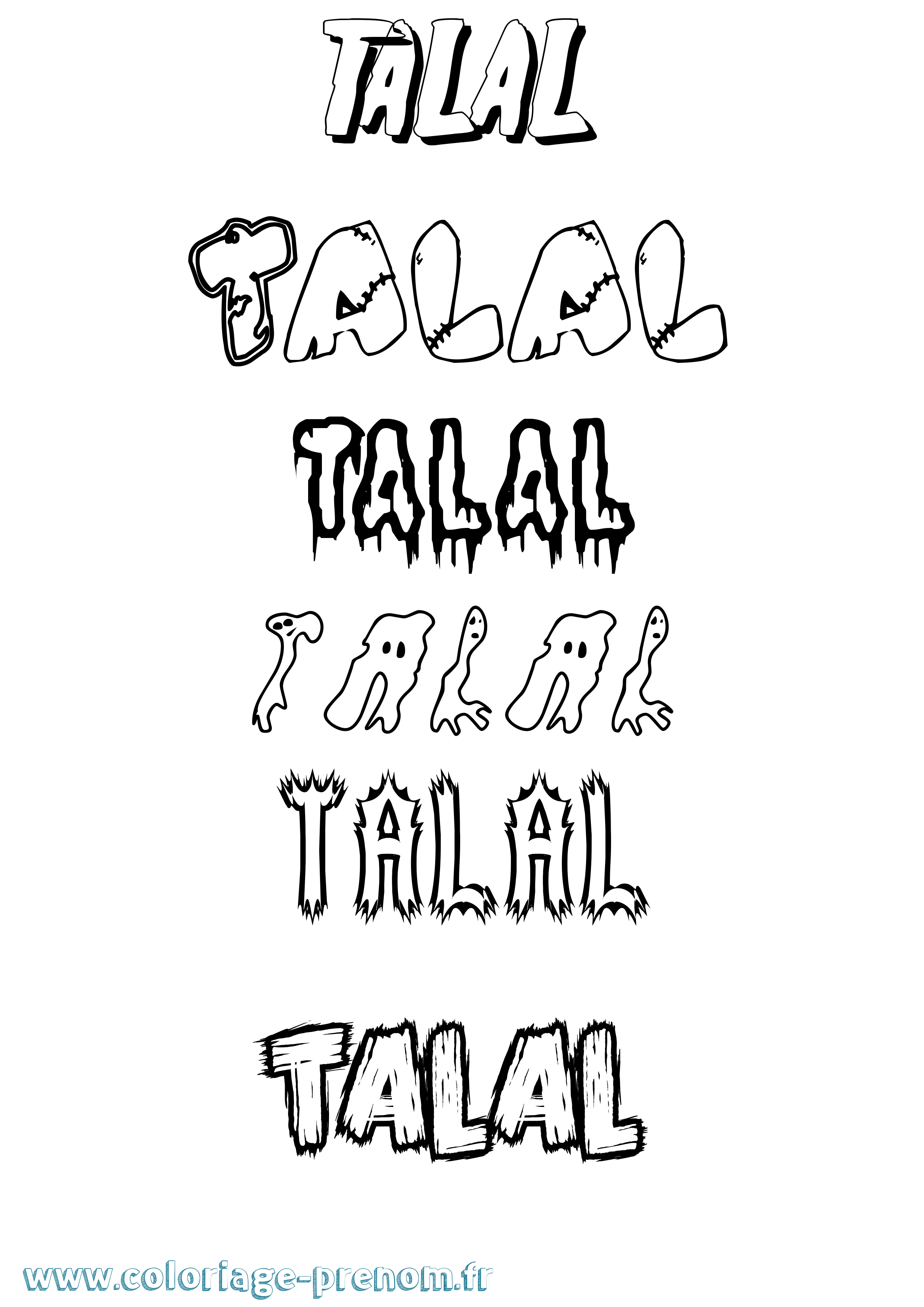 Coloriage Talal Frisson Coloriage prénom Talal Frisson
