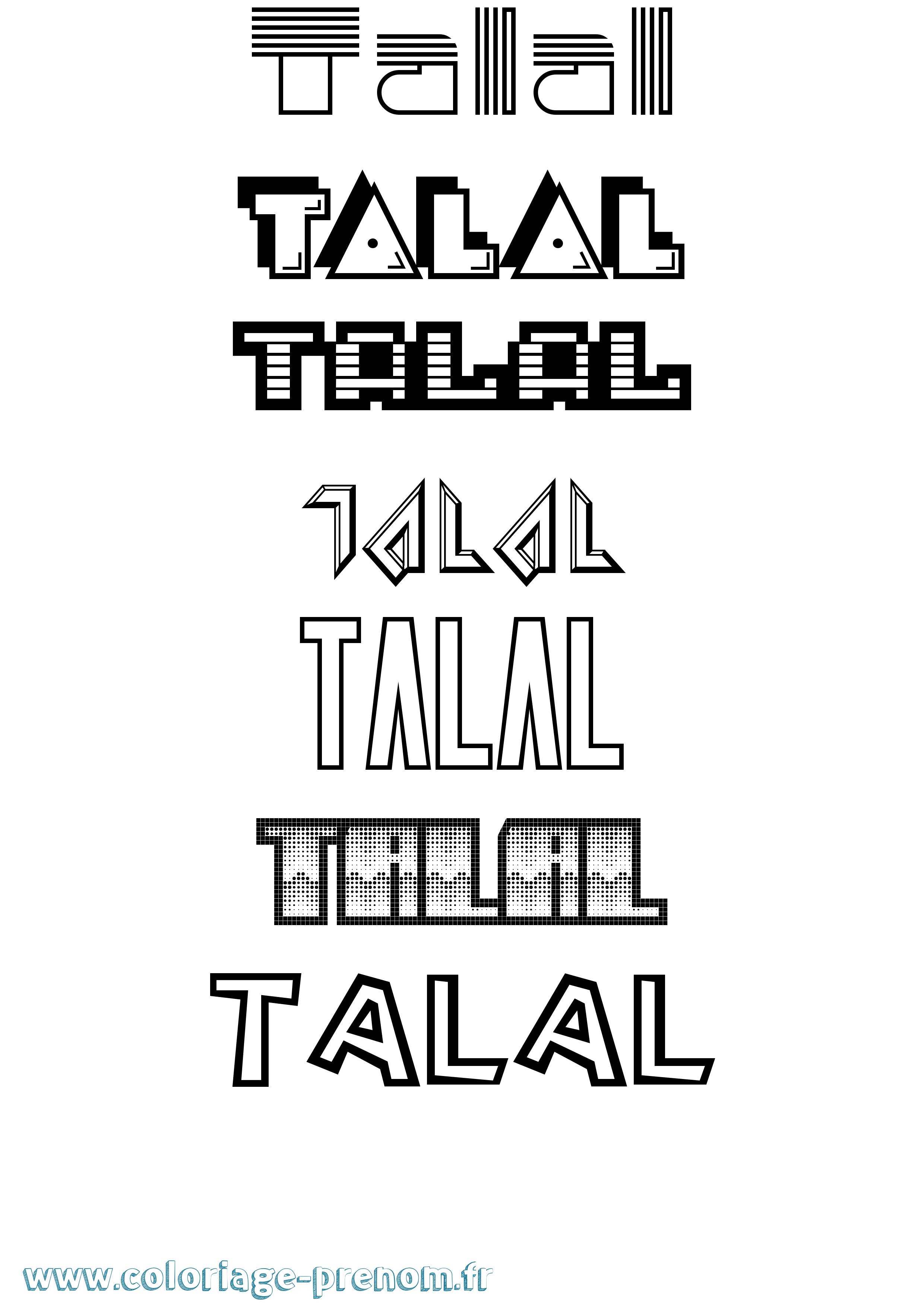 Coloriage prénom Talal Jeux Vidéos
