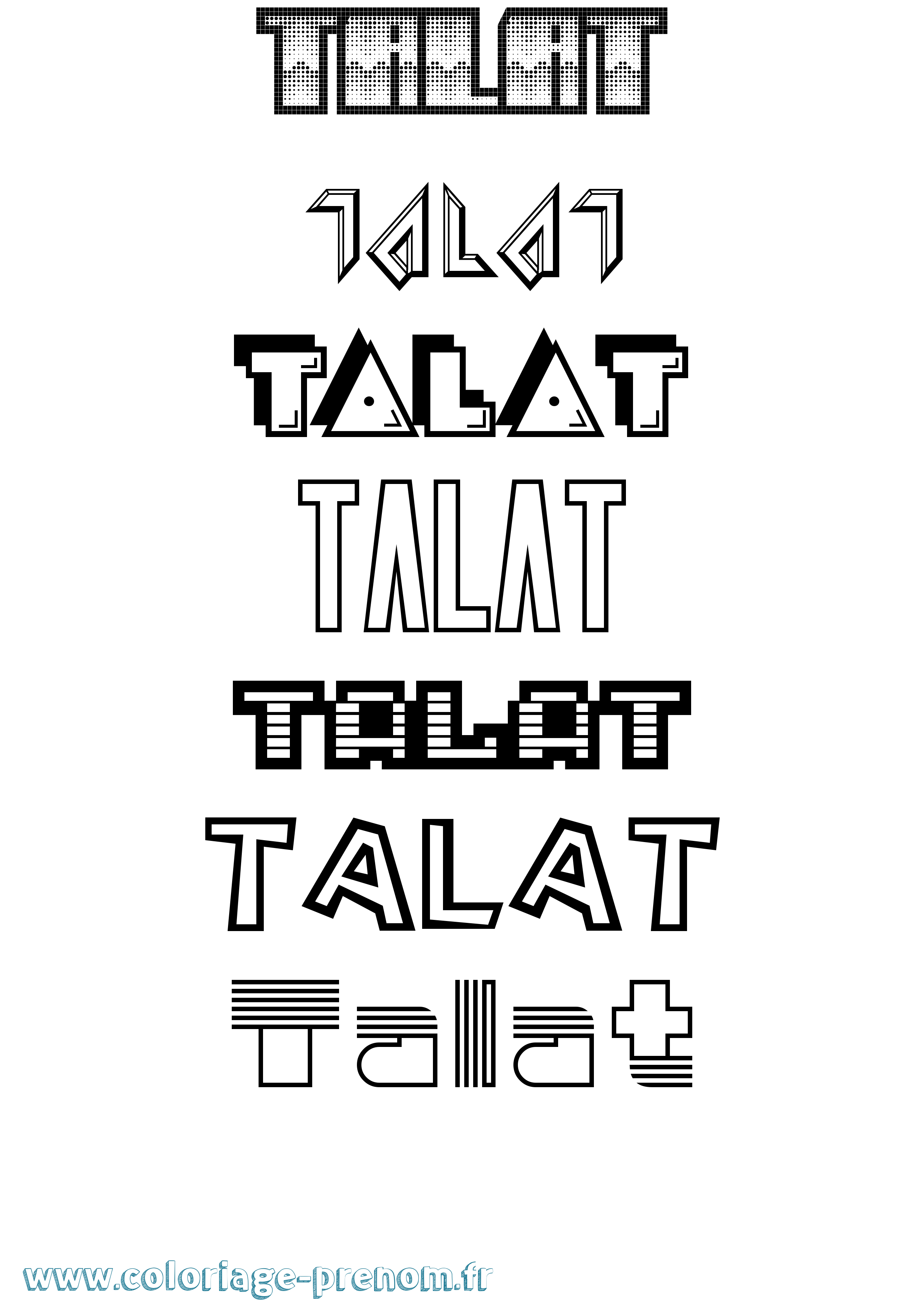 Coloriage Talat Jeux Vidéos Coloriage prénom Talat Jeux Vidéos