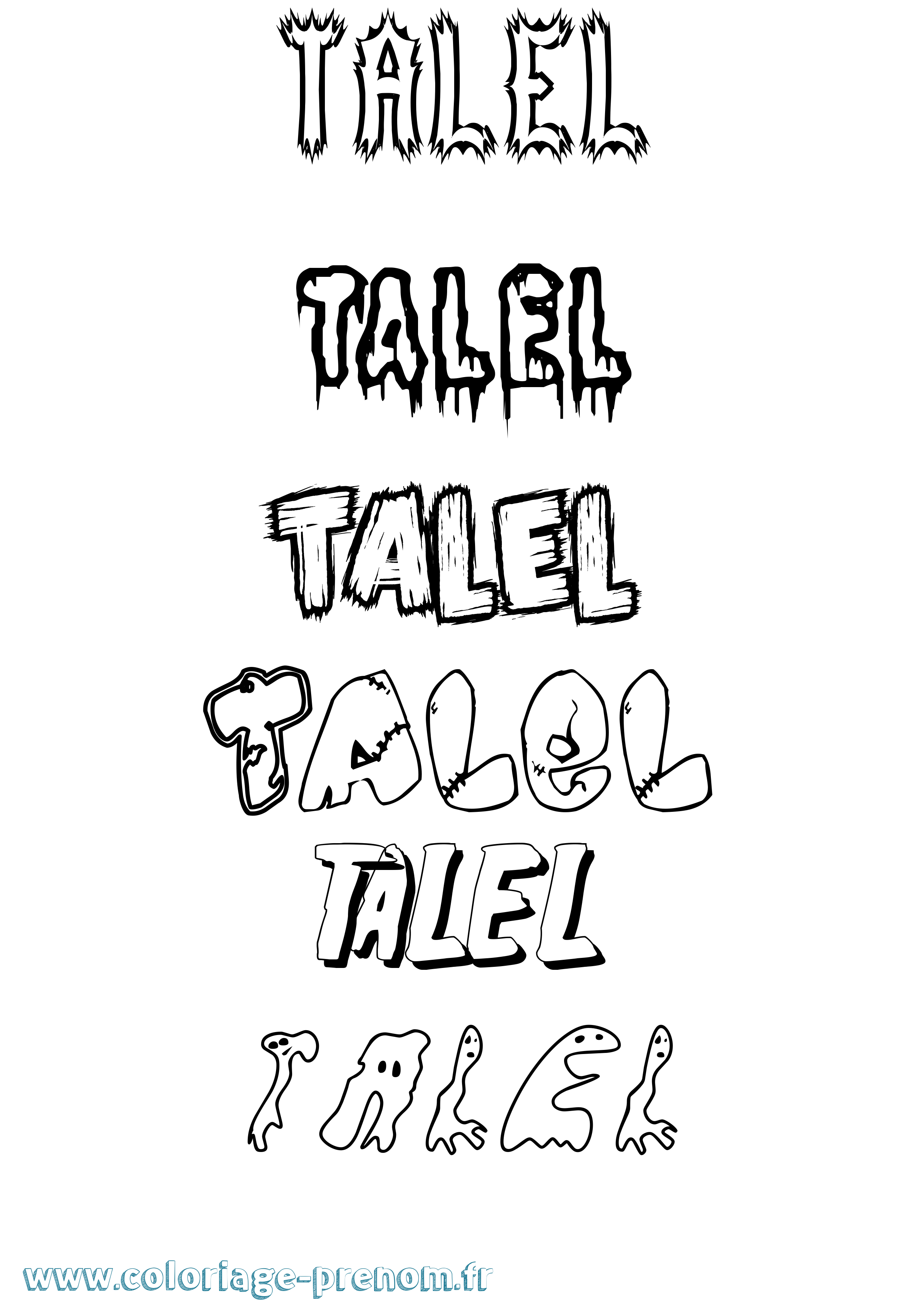 Coloriage Talel Frisson Coloriage prénom Talel Frisson