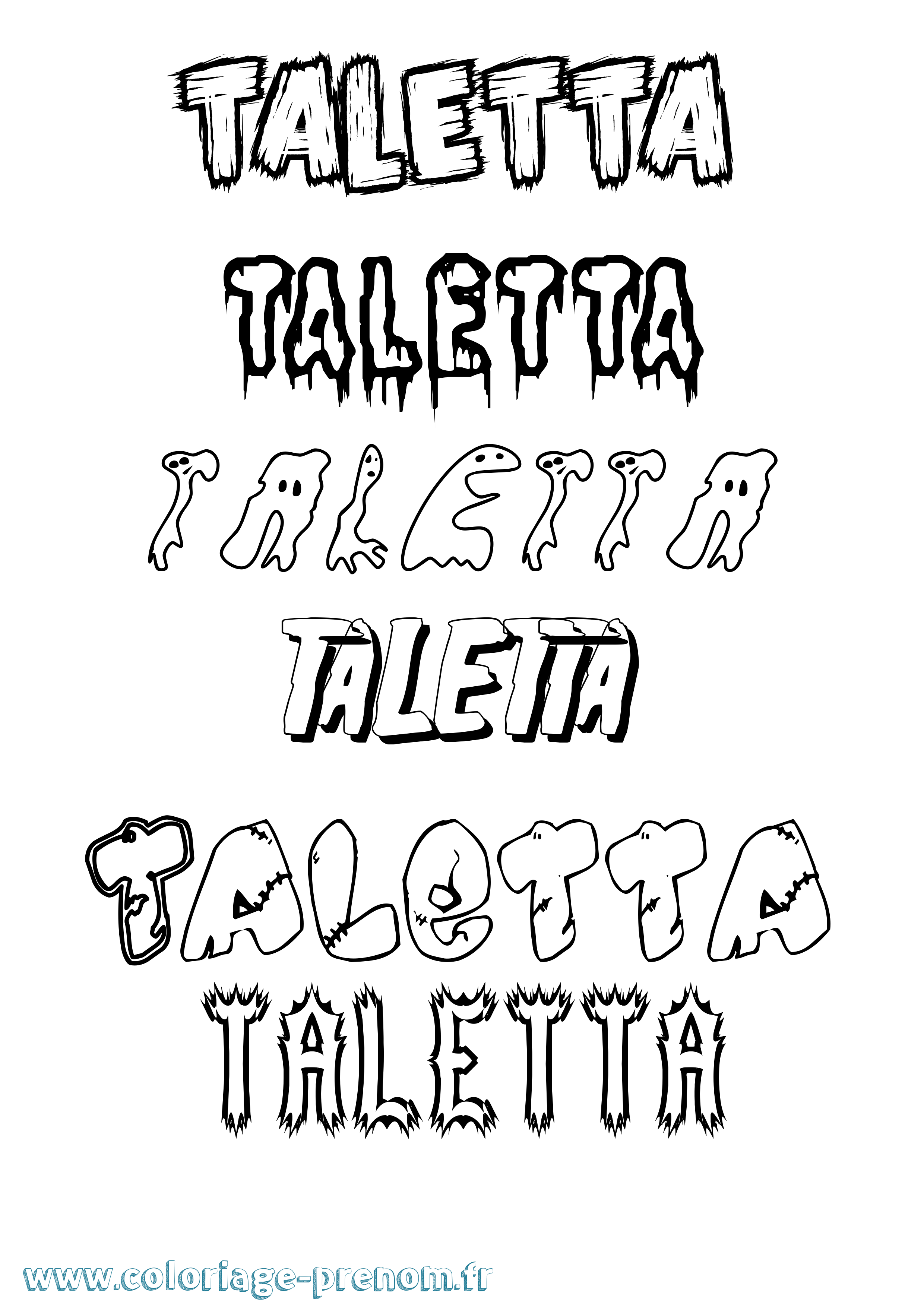 Coloriage prénom Taletta Frisson