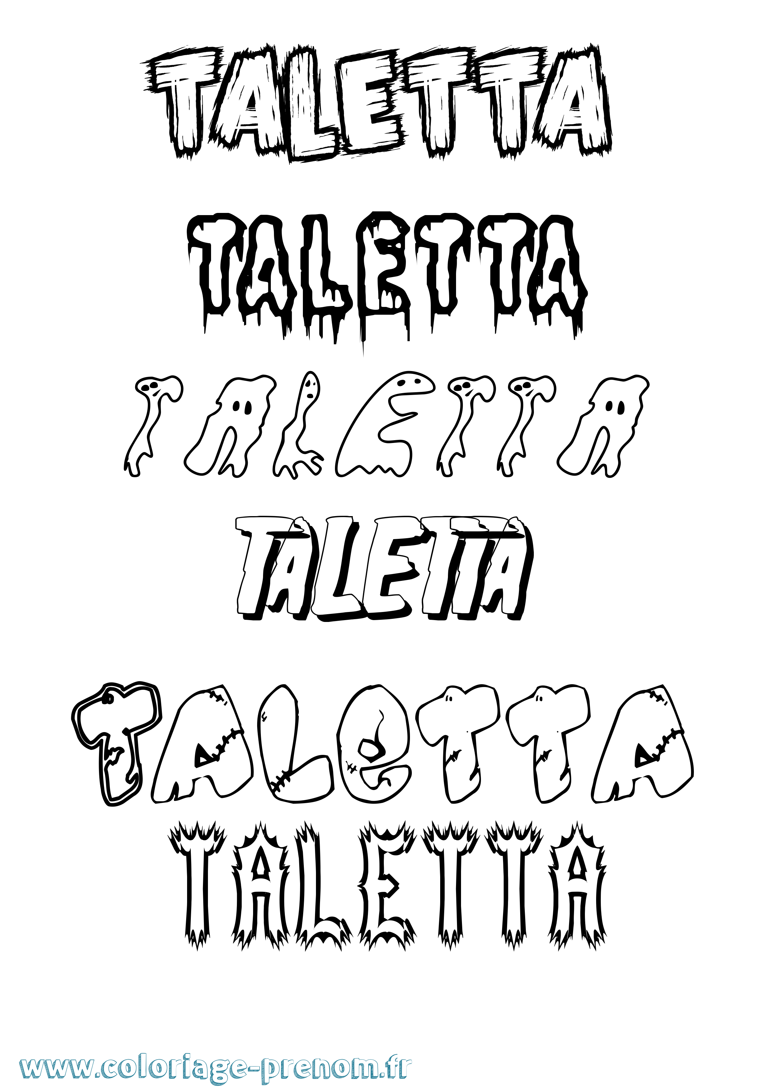 Coloriage Taletta Frisson Coloriage prénom Taletta Frisson