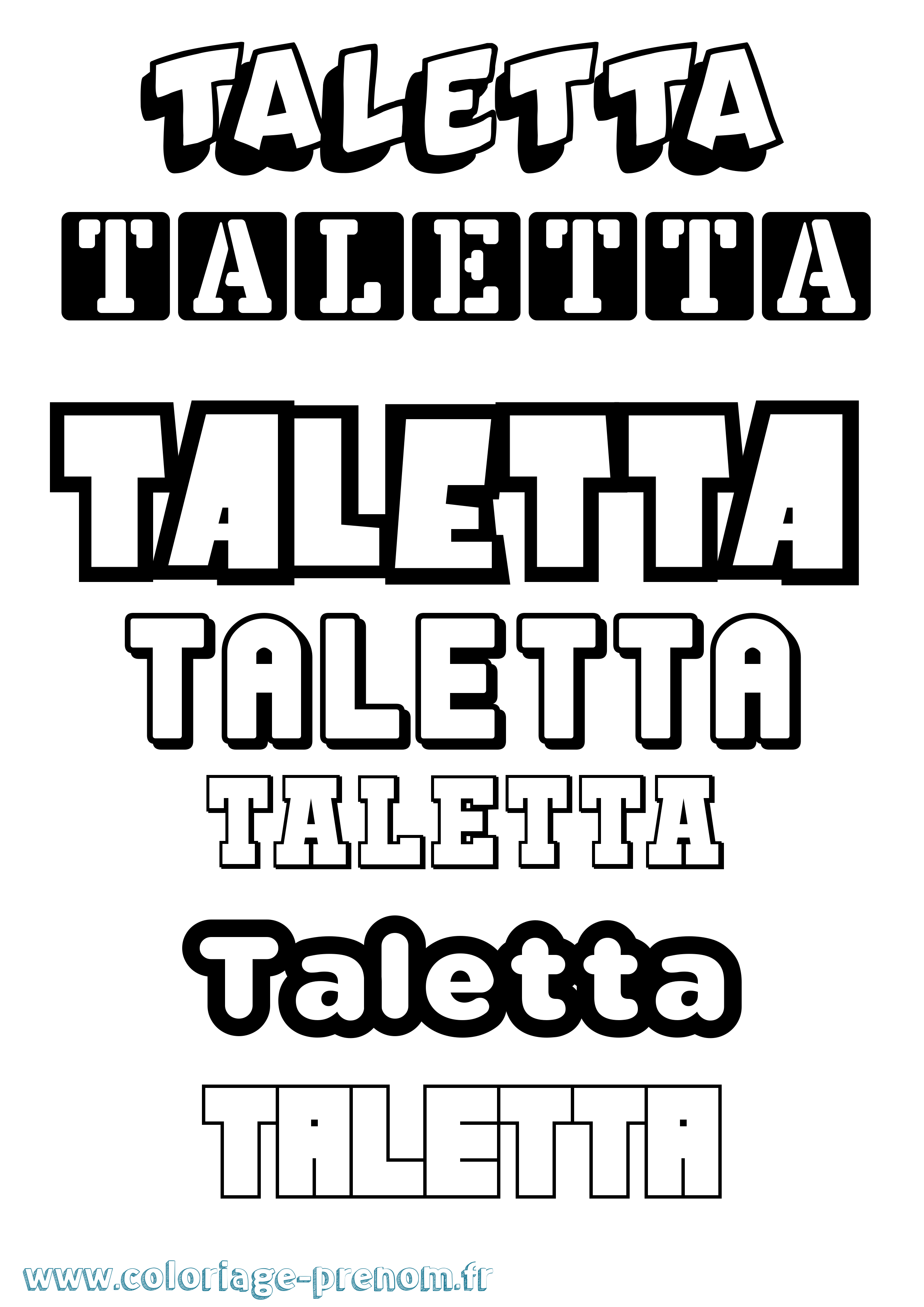 Coloriage prénom Taletta Simple
