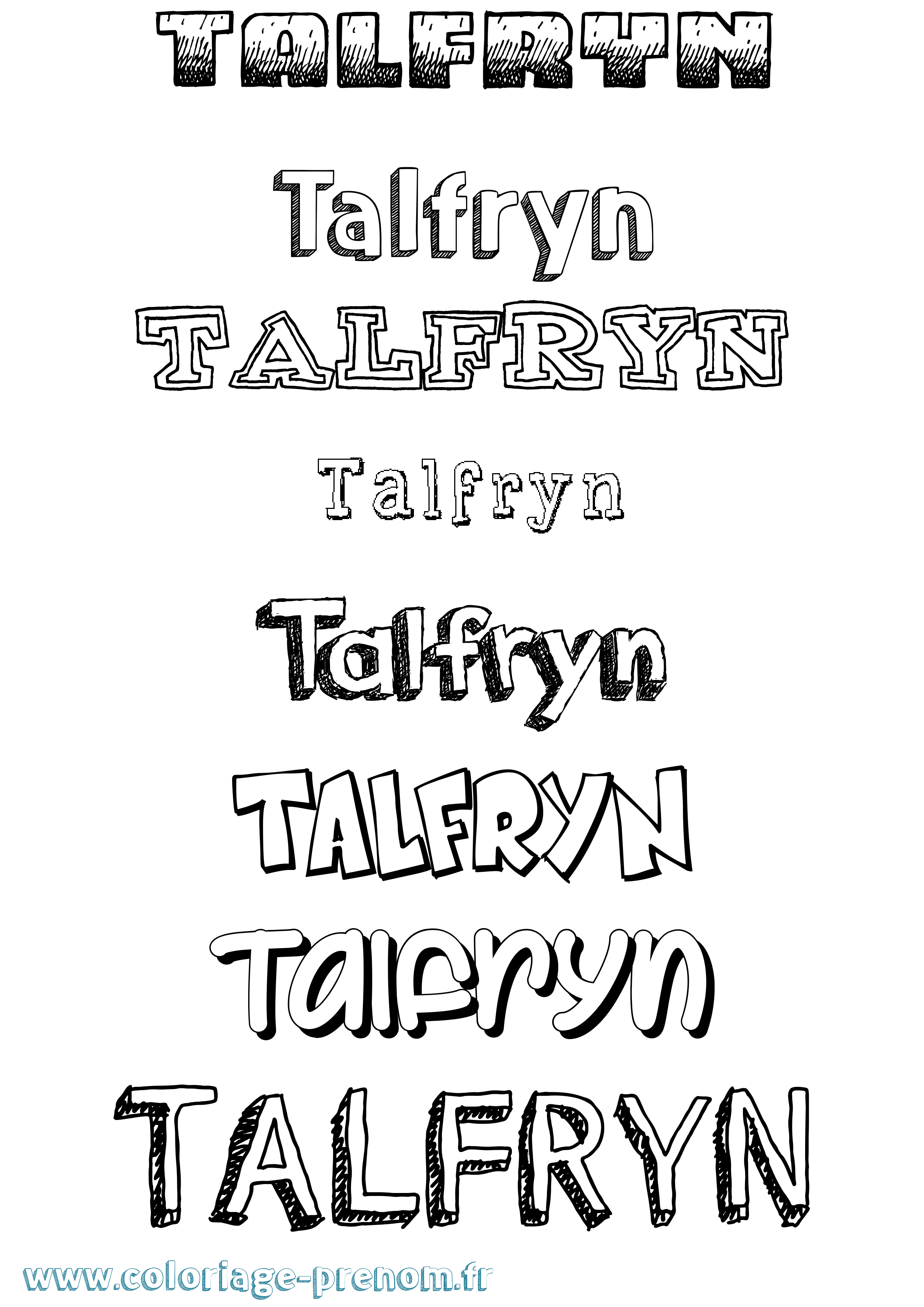 Coloriage Talfryn Dessiné Coloriage prénom Talfryn Dessiné
