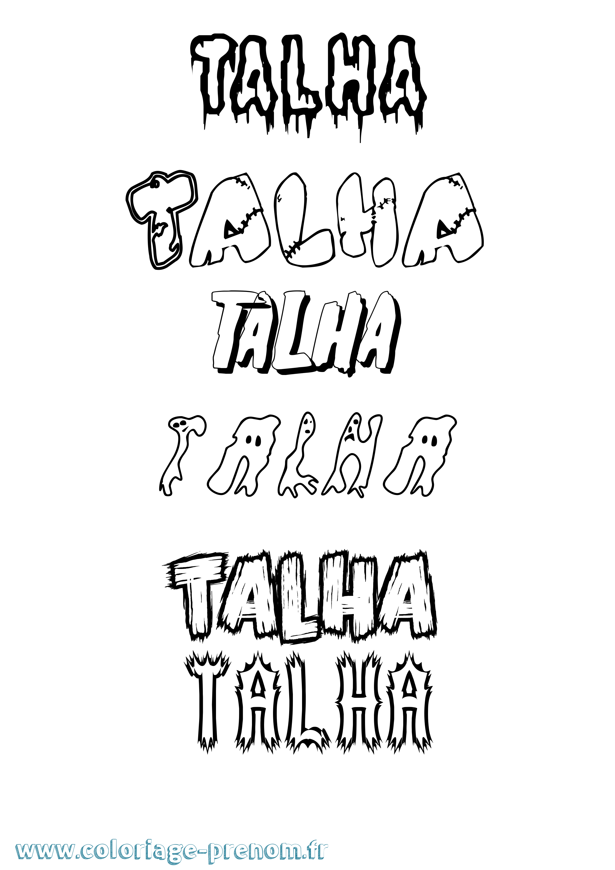 Coloriage Talha Frisson Coloriage prénom Talha Frisson