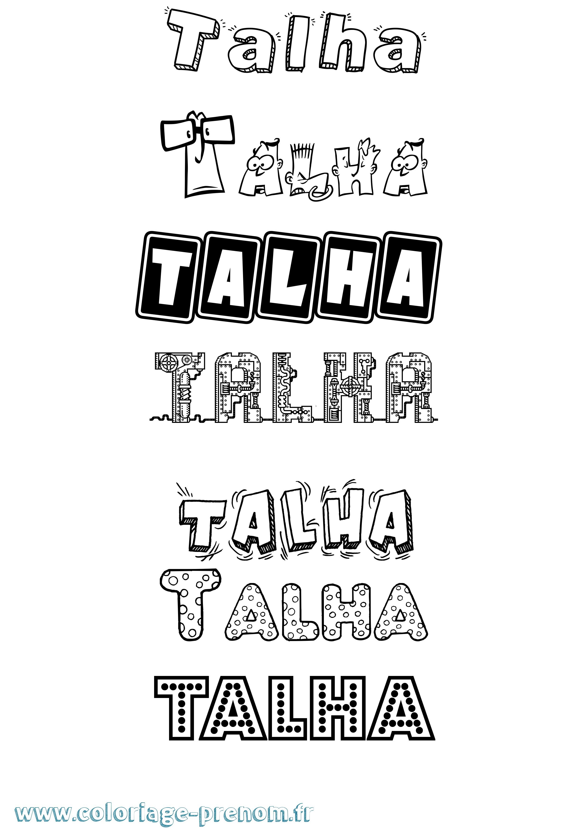 Coloriage Talha Fun Coloriage prénom Talha Fun