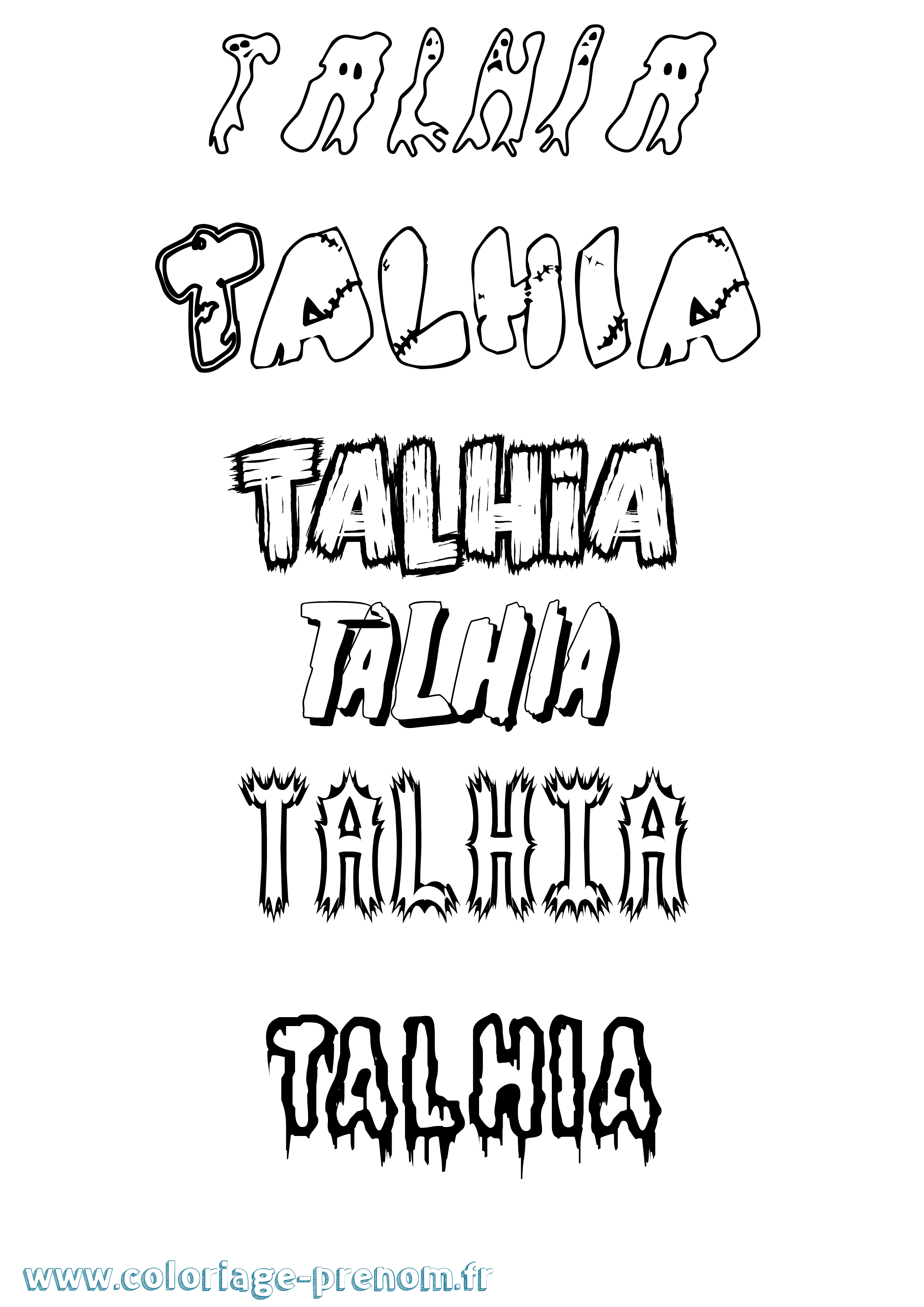 Coloriage Talhia Frisson Coloriage prénom Talhia Frisson