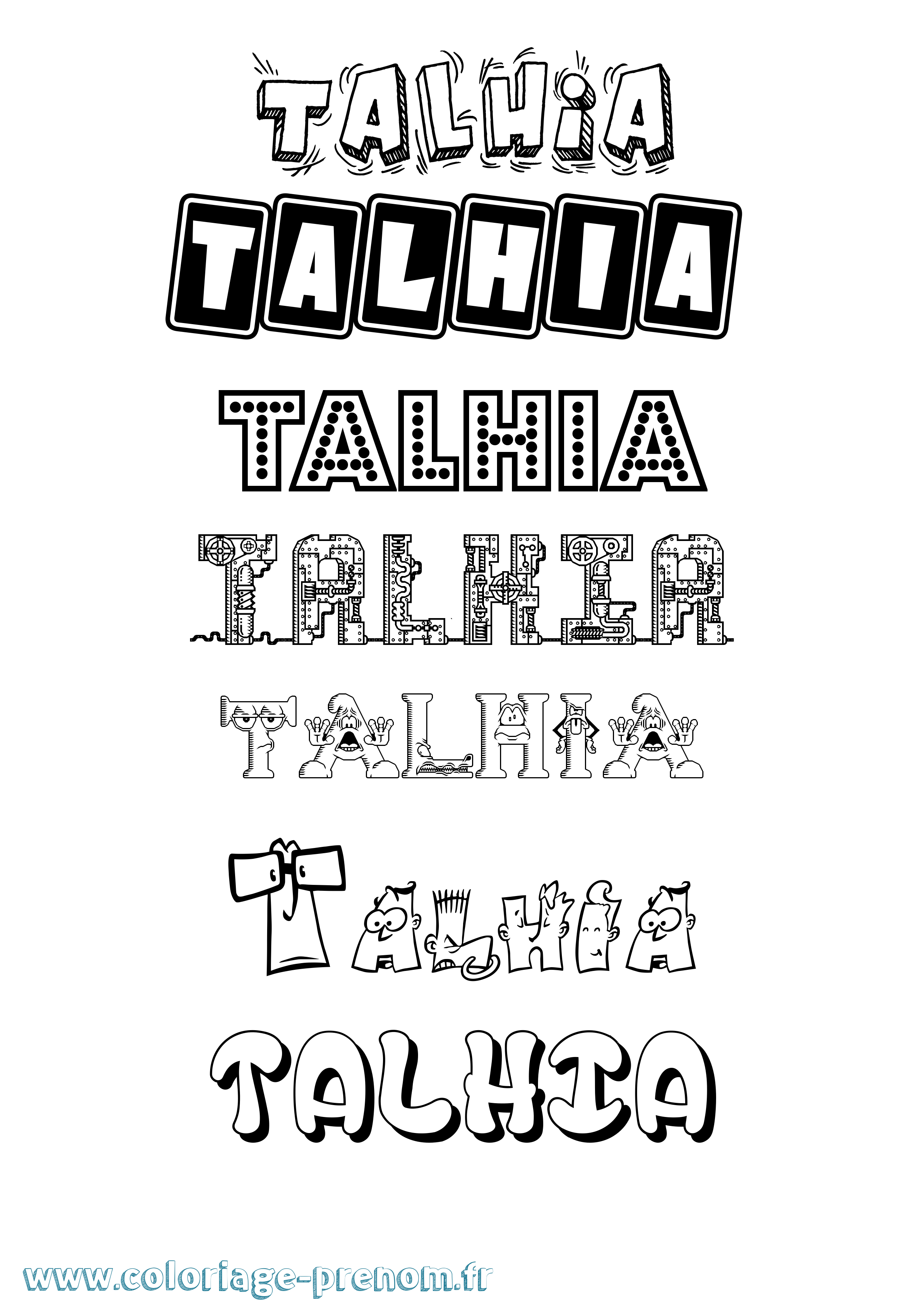 Coloriage Talhia Fun Coloriage prénom Talhia Fun