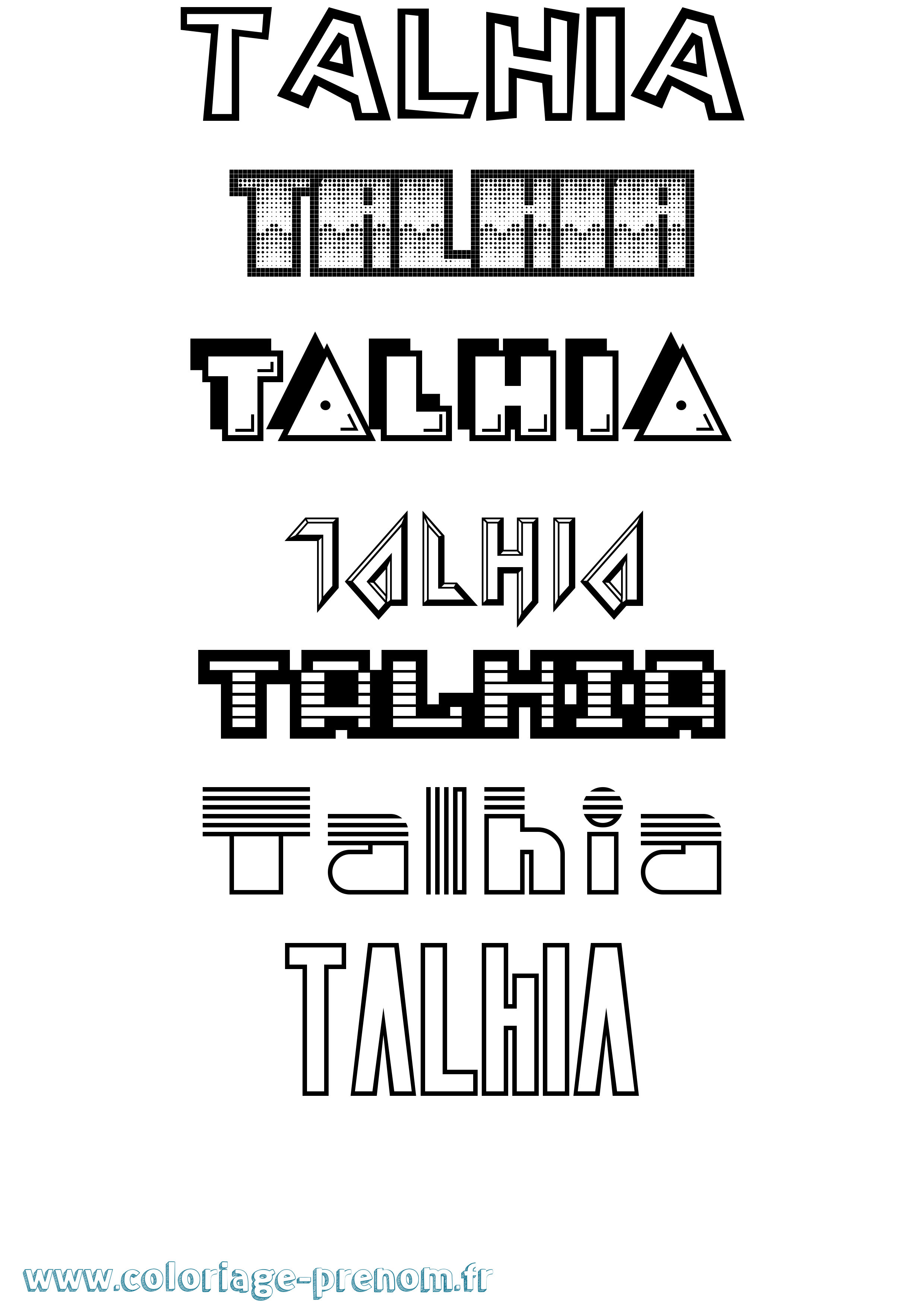 Coloriage Talhia Jeux Vidéos Coloriage prénom Talhia Jeux Vidéos