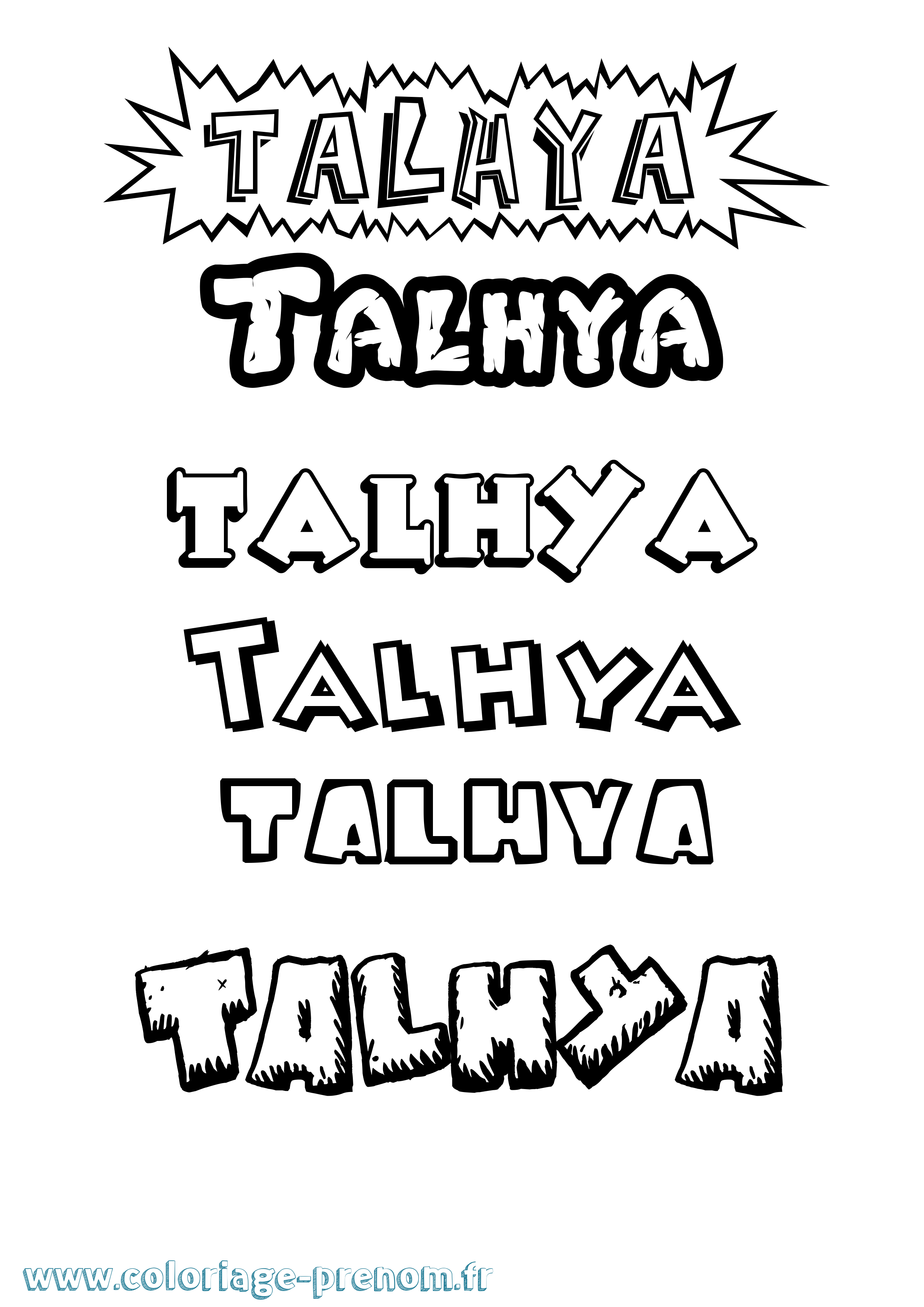 Coloriage prénom Talhya Dessin Animé
