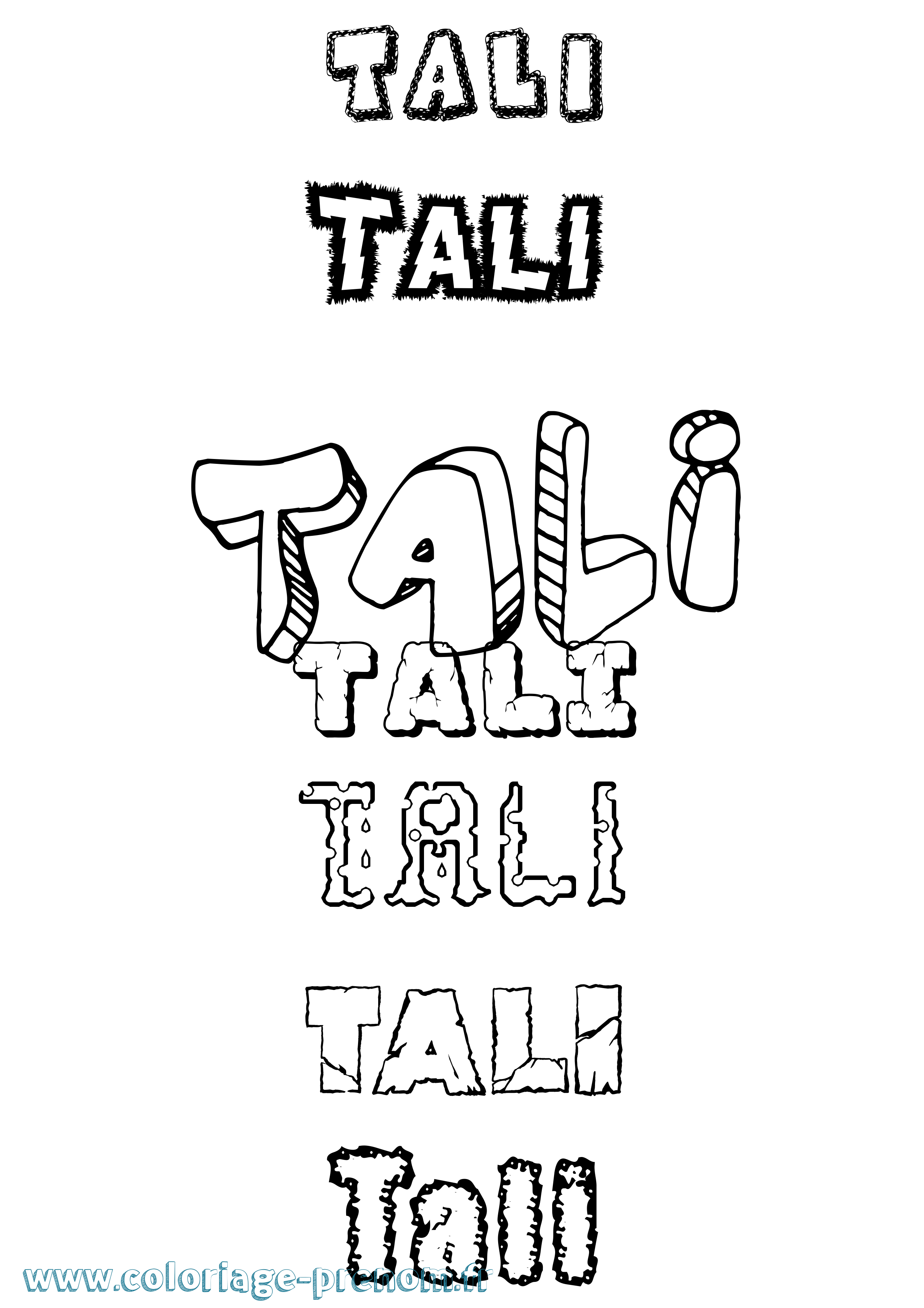 Coloriage prénom Tali