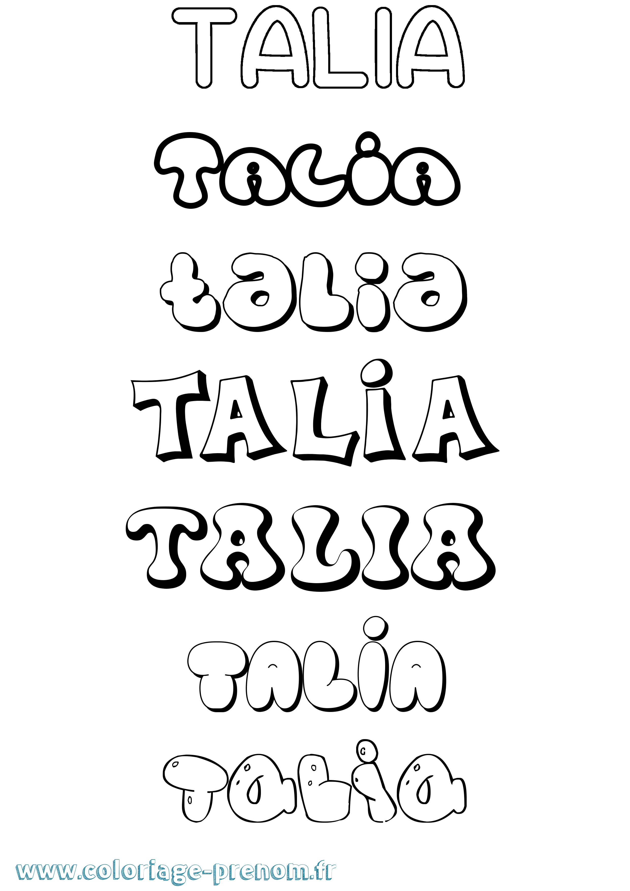 Coloriage Talia Coloriage prénom Talia