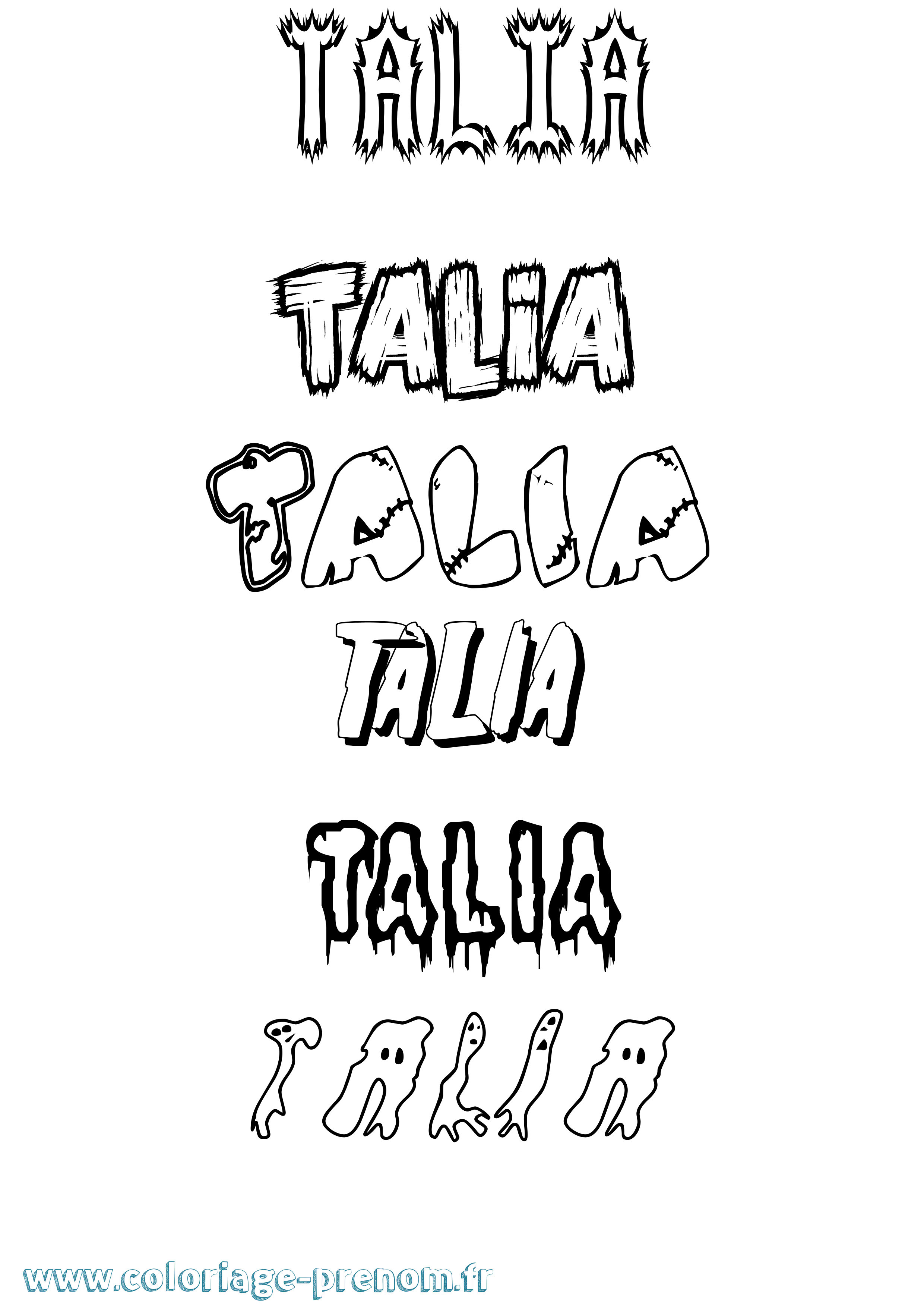 Coloriage Talia Coloriage prénom Talia