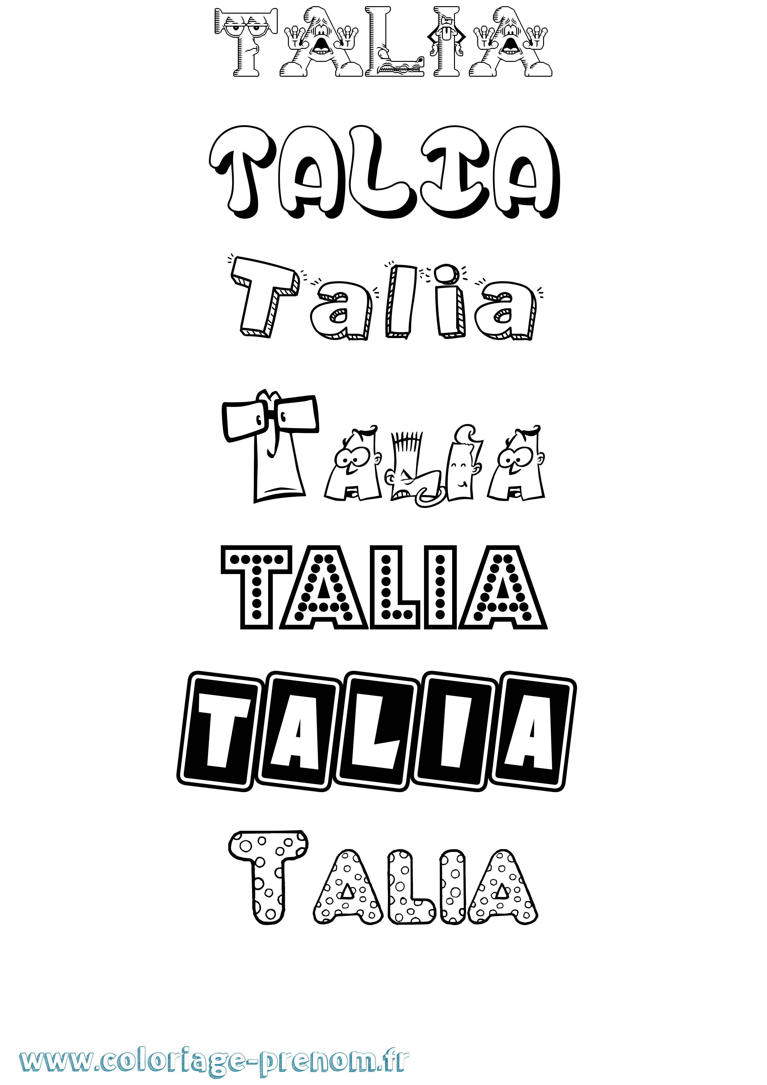 Coloriage Talia Coloriage prénom Talia